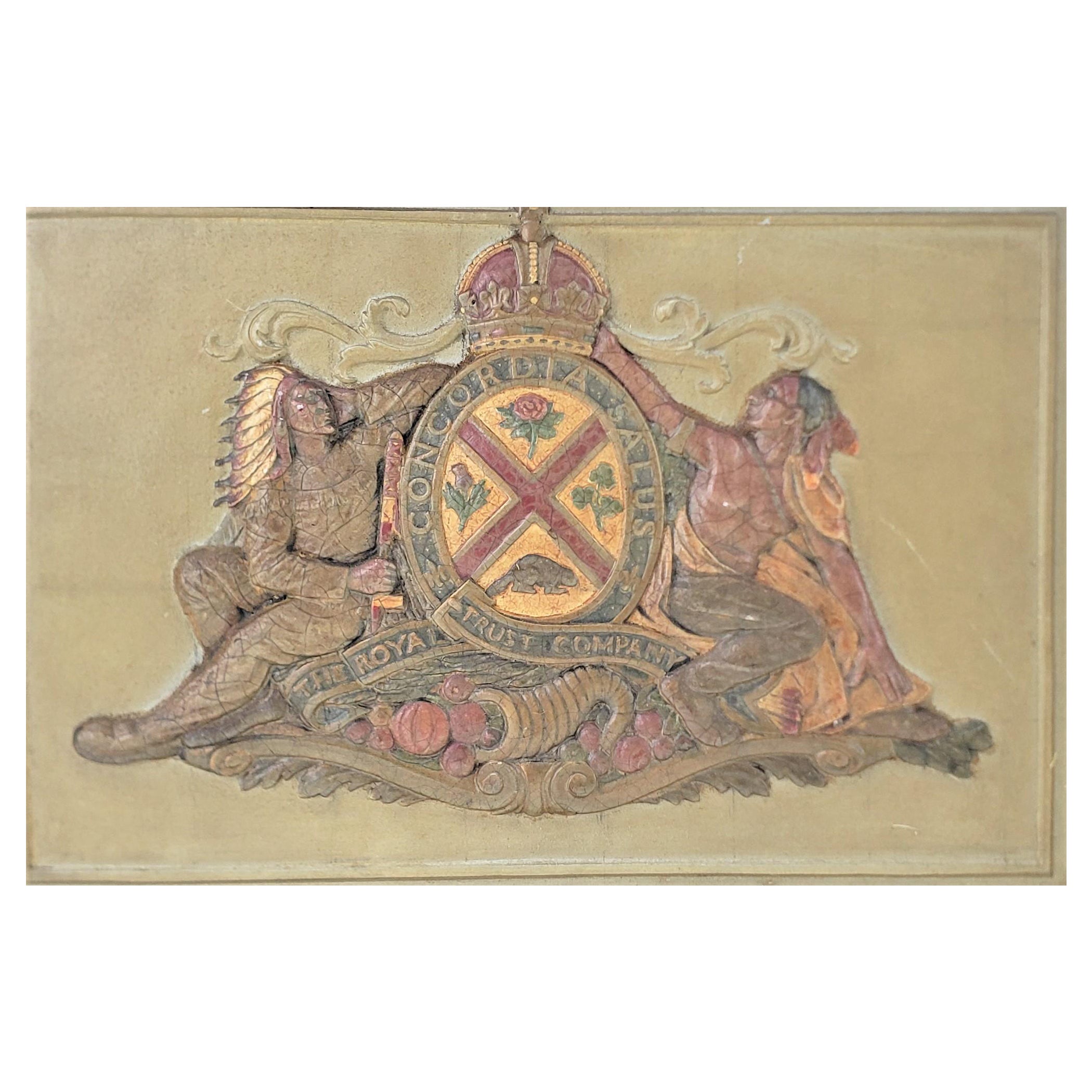 Mid-Century Royal Trust Company Framed Wall Plaque with Indigenous Chief