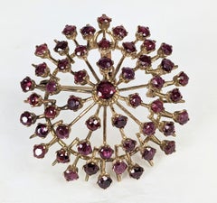 Mid Century Ruby Starburst Brooch/Pendant