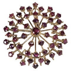 Mid Century Ruby Starburst Brooch/Pendant