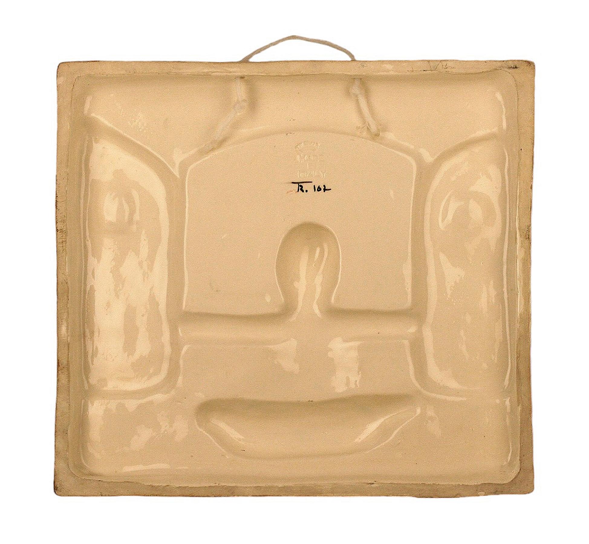 Glazed Mid-Century Rural Decorative Wall Porcelain Made by Trevir from Vincenza, Italy For Sale