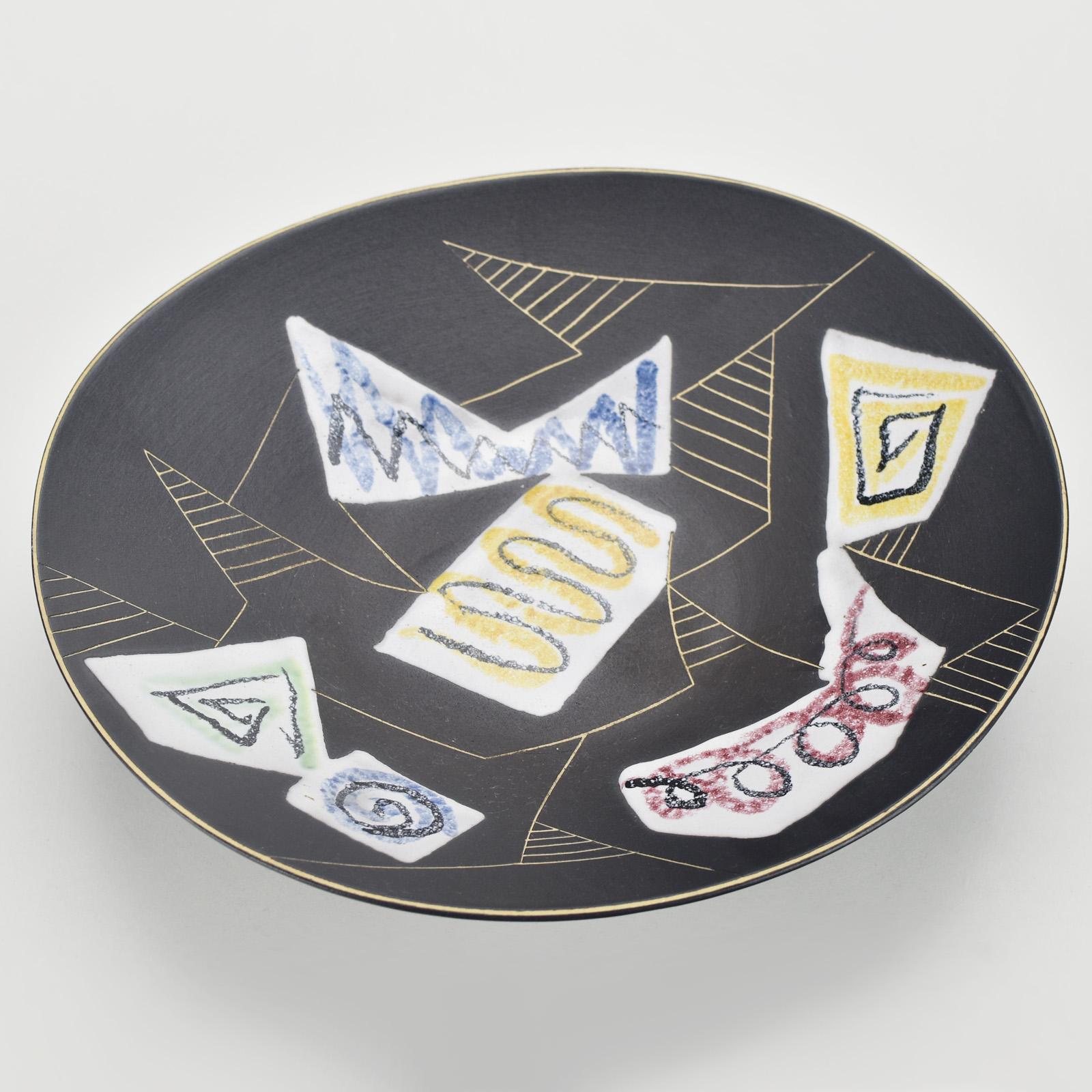 Ruscha-Marokko-Keramikschale aus der Mitte des Jahrhunderts von Hans Welling, farbenfrohe Glasur im Zustand „Hervorragend“ im Angebot in Bad Säckingen, DE