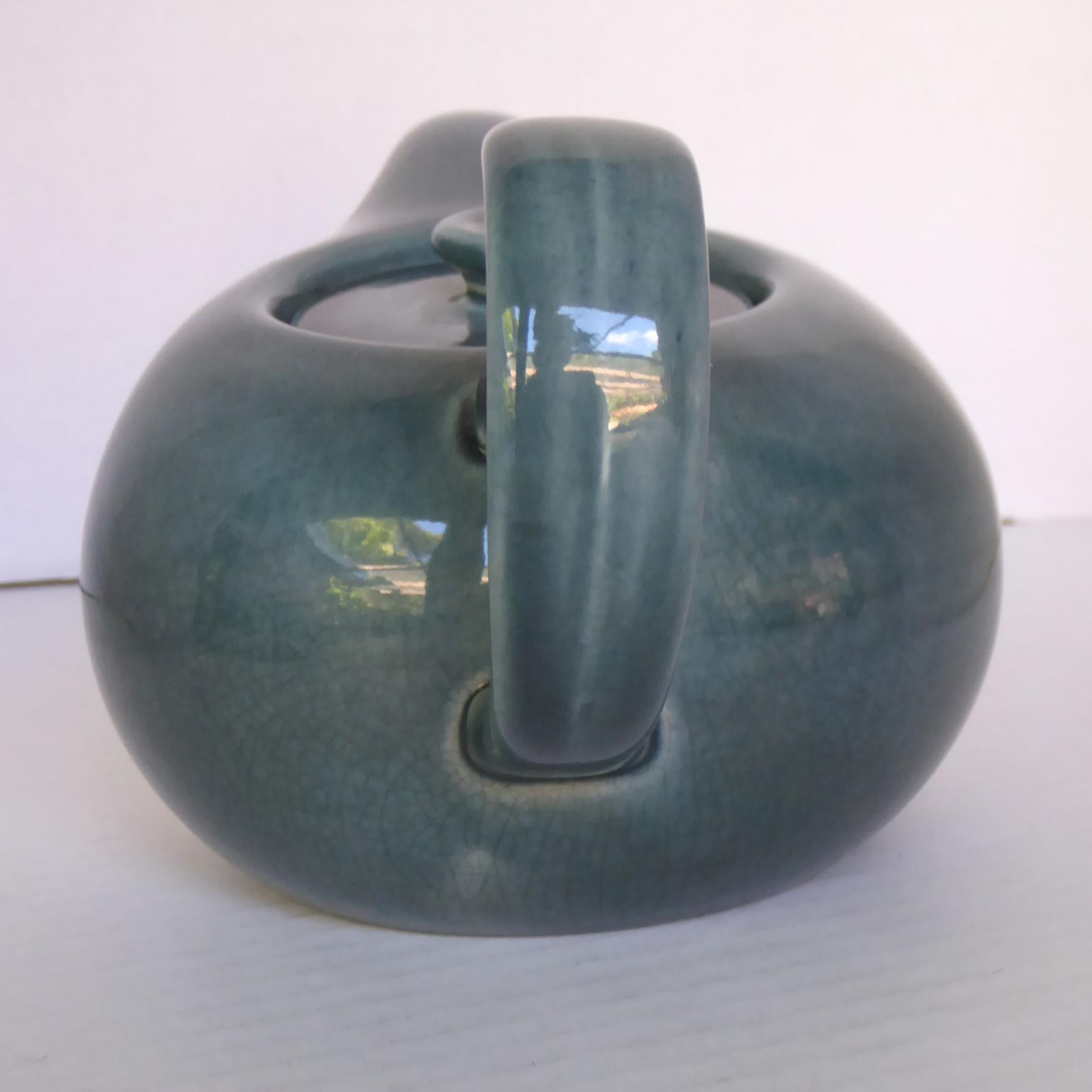 Mid-20th Century Mid Century Russel Wright Seafoam Blue American Modern Ceramic Coffee Pot For Sale