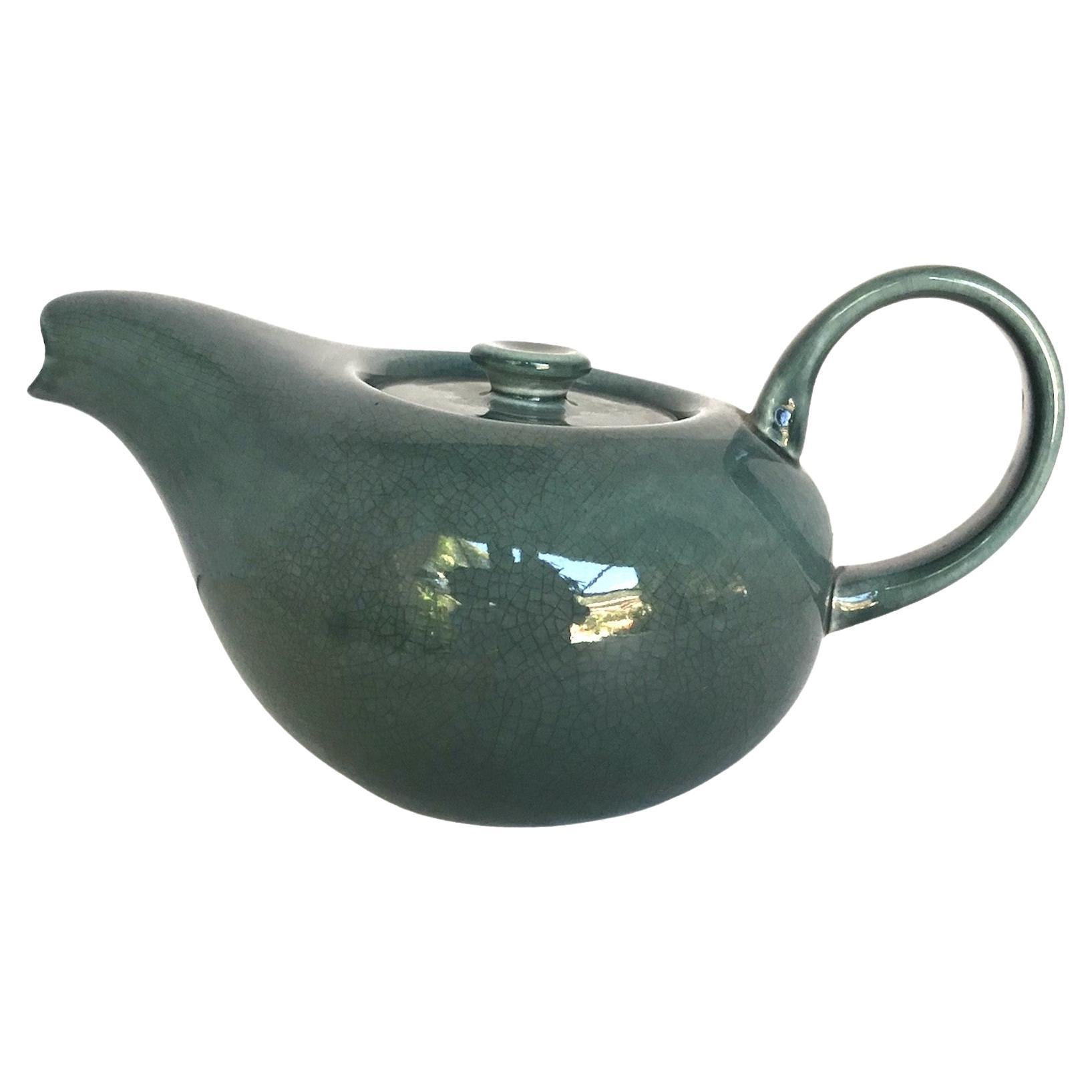 Mid Century Russel Wright Seafoam Blue American Modern Ceramic Coffee Pot