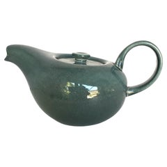 Mid Century Russel Wright Seafoam Blue American Modern Ceramic Coffee Pot