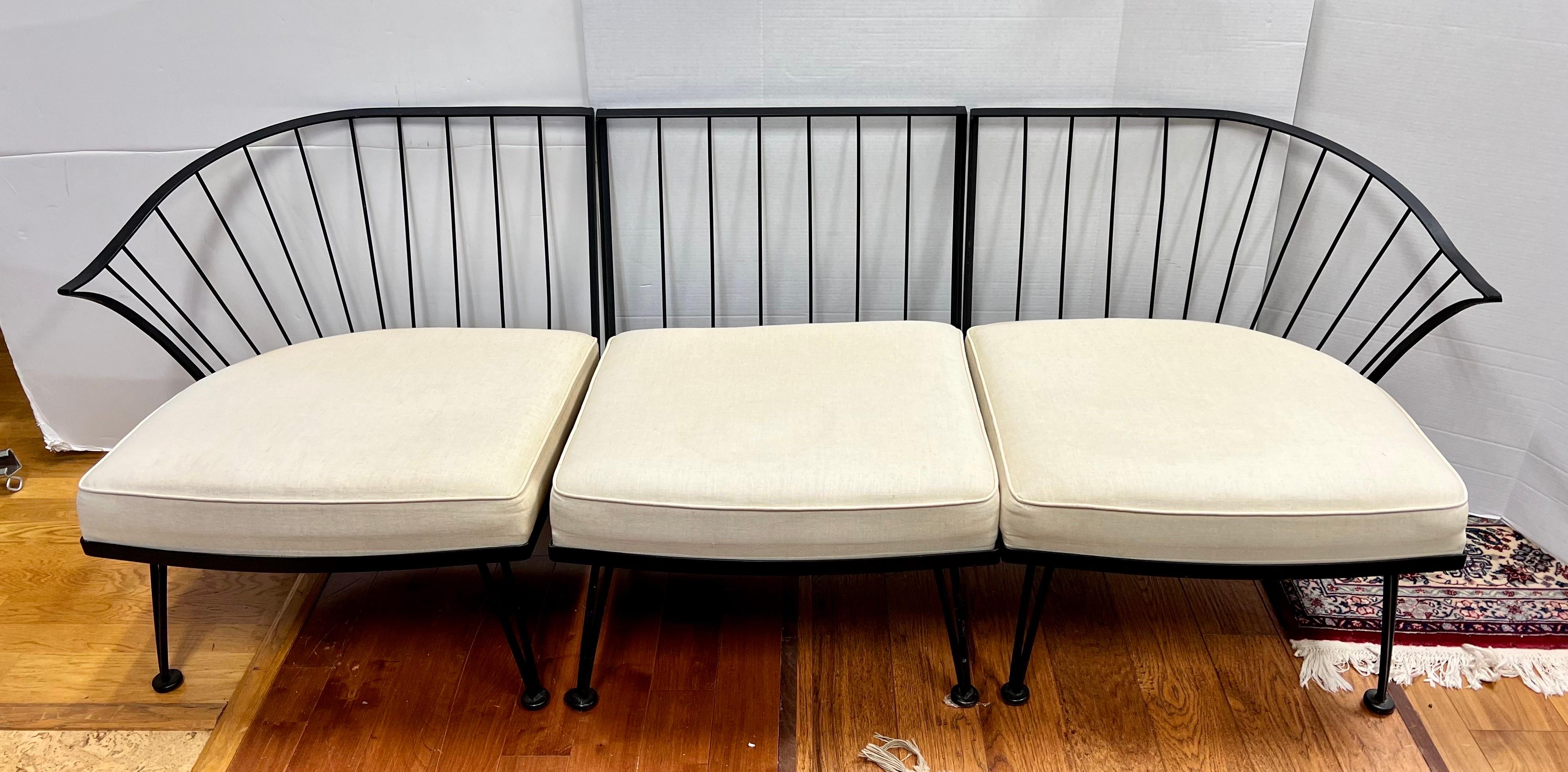 Mid Century Russell Woodard Outdoor 3 Pc Sofa 3