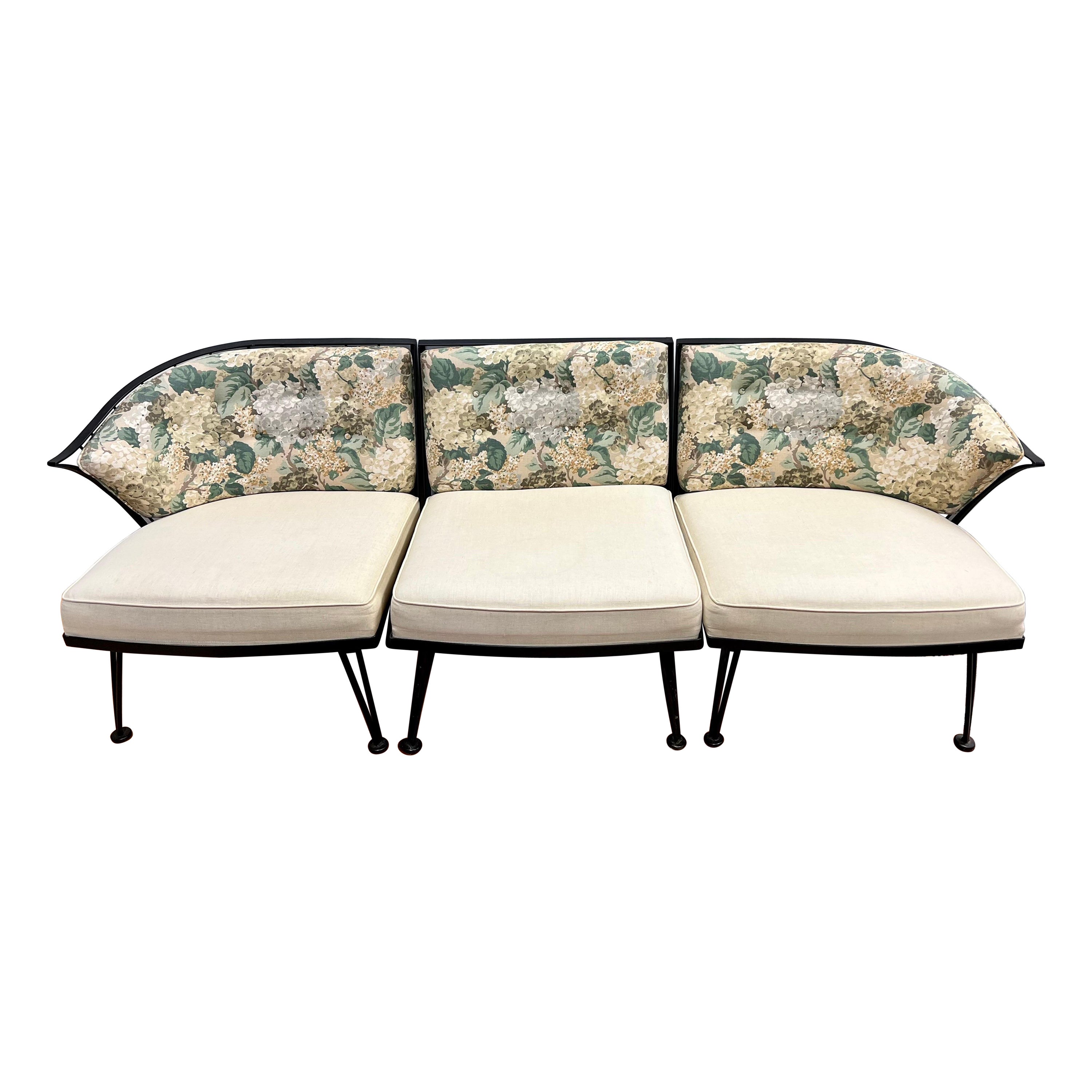 Mid Century Russell Woodard Outdoor 3 Pc Sofa