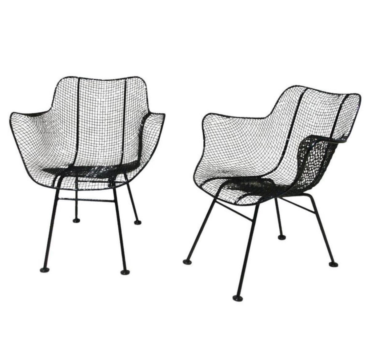 Mid-Century Modern Mid Century Russell Woodard Sculptura Mesh Sculpted low Patio Armchair