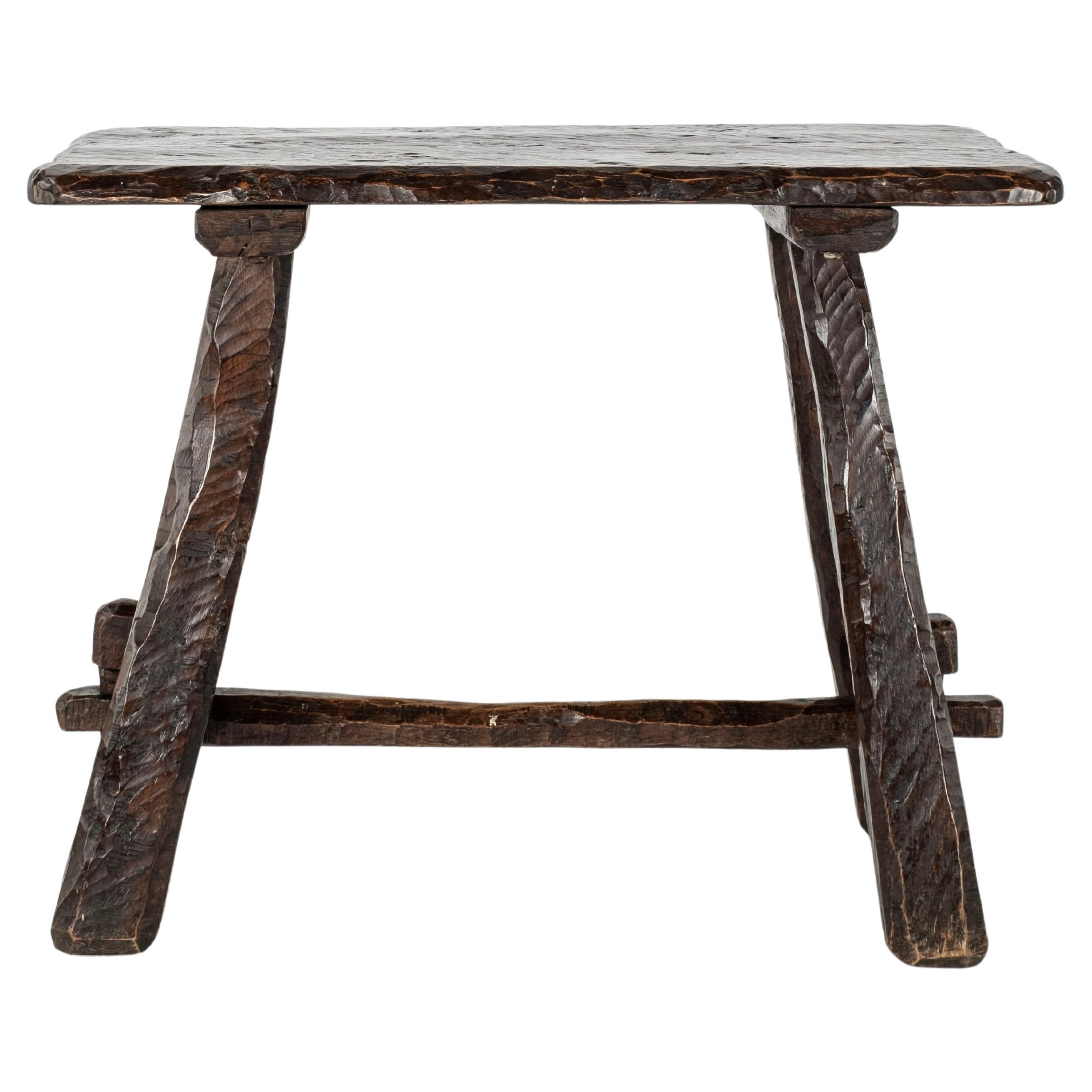 Mid Century Rustic Brutalist Side Table