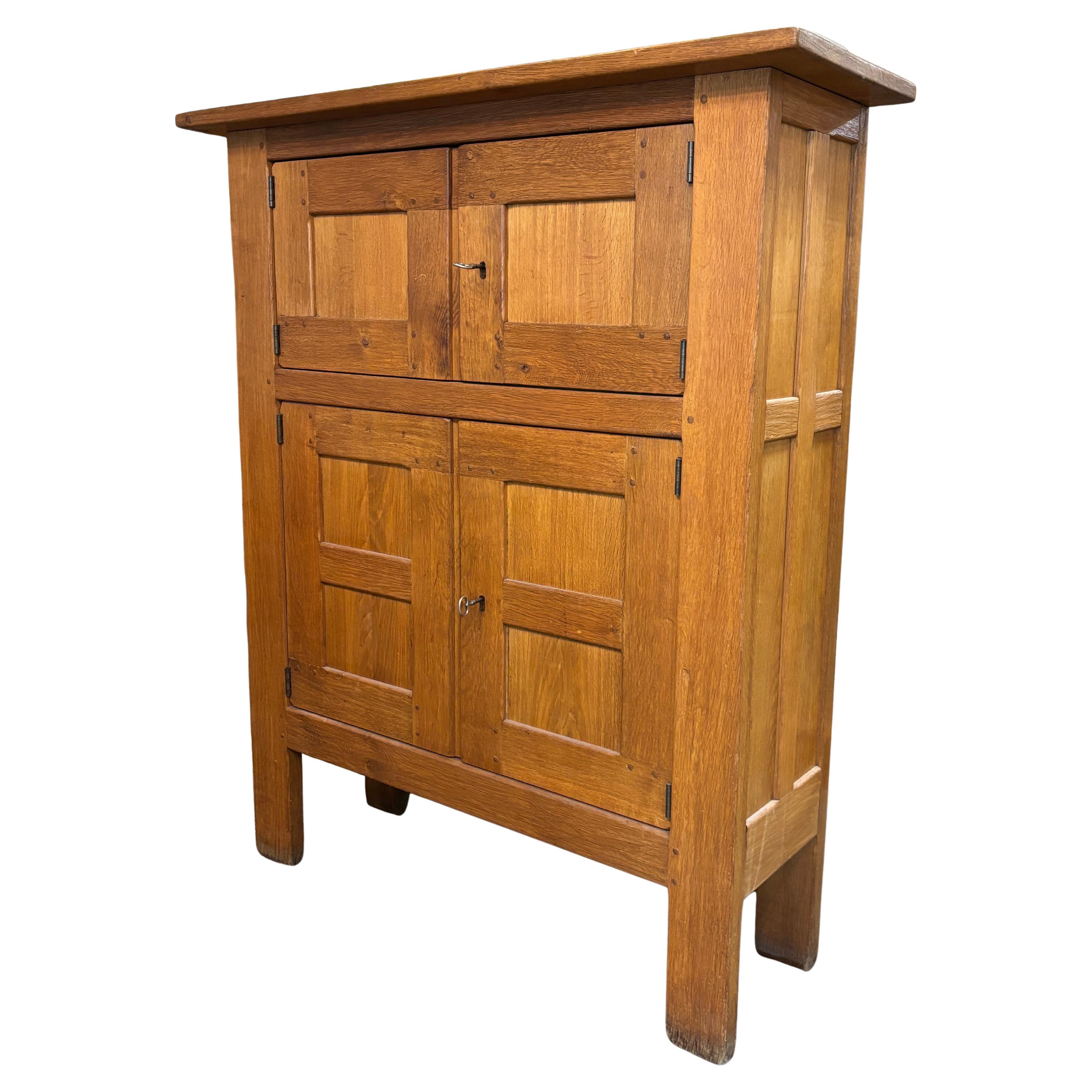 Mid-Century Rustic French Oak Cabinet, Circa 1960s