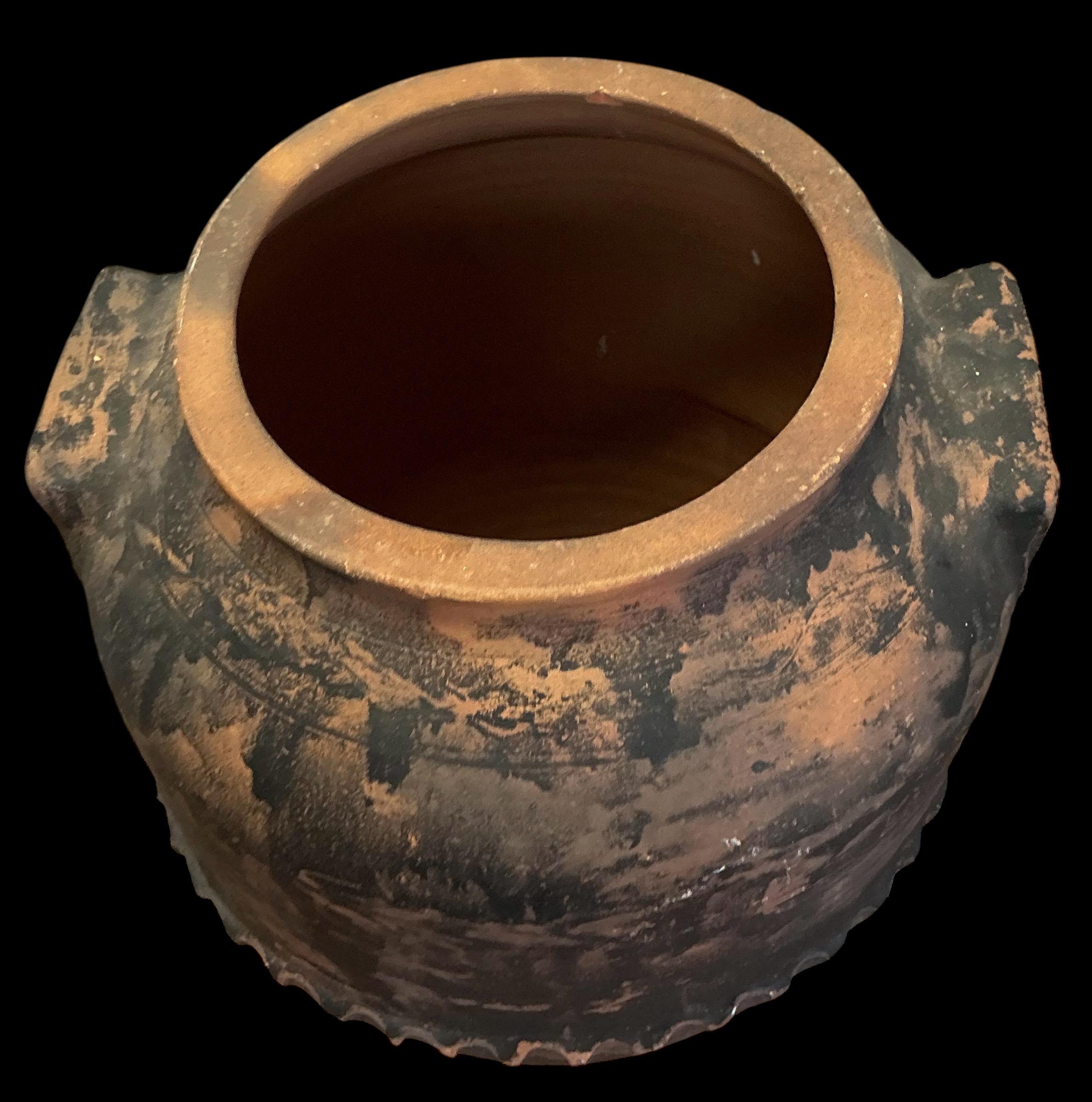 Rustikaler französischer Terrakotta- Confit/Schaukeltopf aus der Mitte des Jahrhunderts – Garten-Pflanzgefäß (20. Jahrhundert) im Angebot