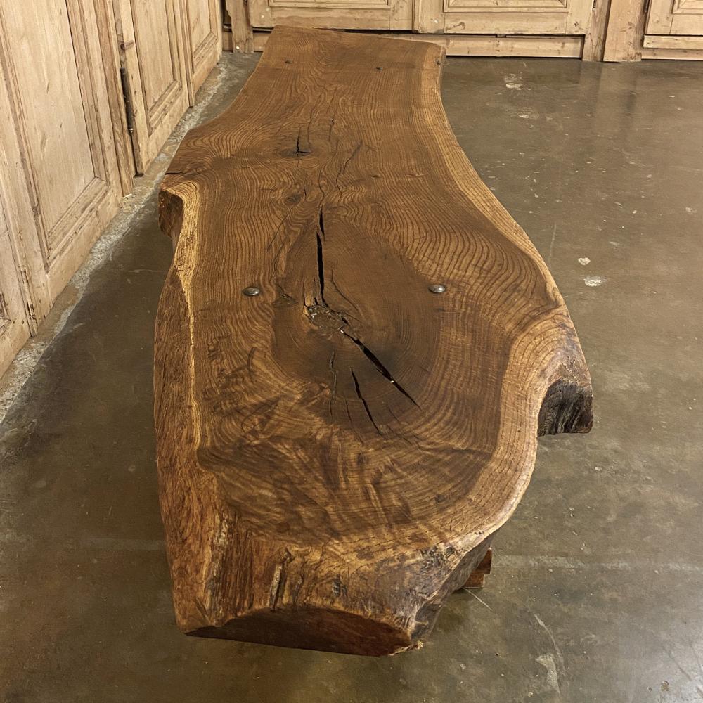 Midcentury Rustic Log Plank Coffee Table 1