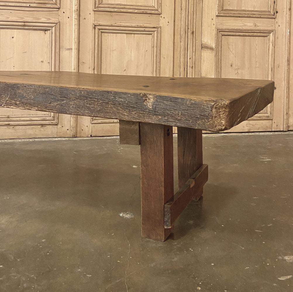 Midcentury Rustic Log Plank Coffee Table 3