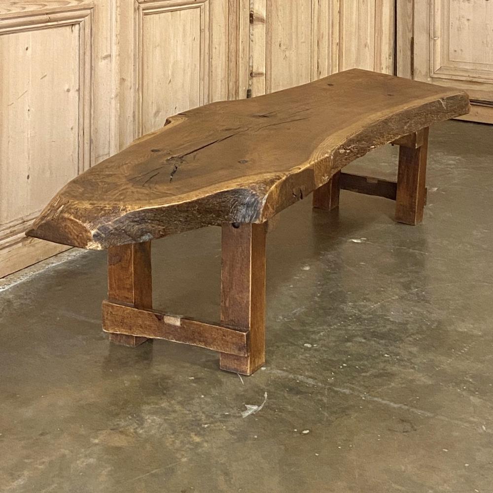 Mid-20th Century Midcentury Rustic Log Plank Coffee Table