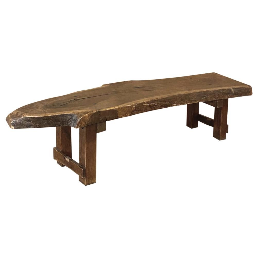 Midcentury Rustic Log Plank Coffee Table