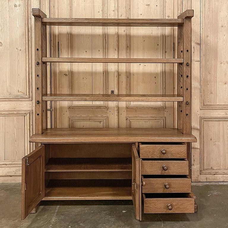 Mid-Century Rustic Open Bookcase ~ Cabinet For Sale at 1stDibs