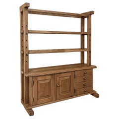 Mid-Century Rustic Open Bookcase ~ Cabinet