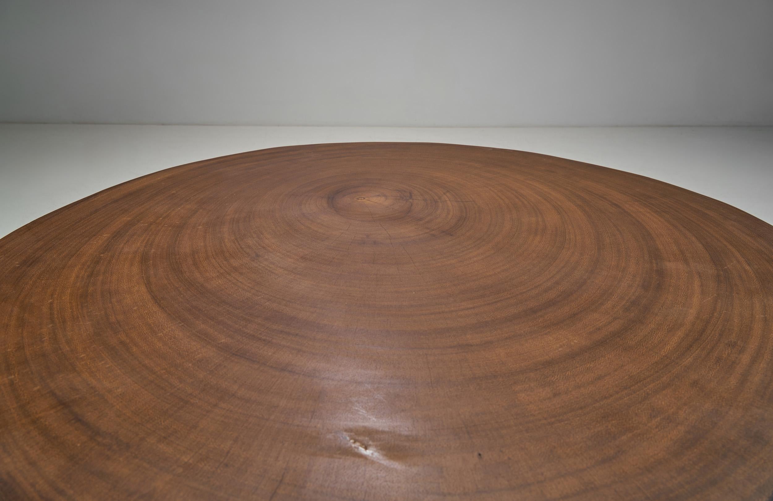 Midcentury Rustic Solid Wood Coffee Table, Europe, circa 1950s For Sale 2
