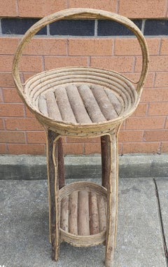 Mid Century Rustic Twig Tier Plant Stand