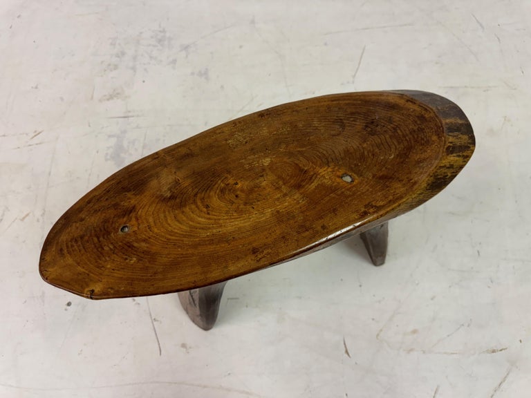 Mid Century Rustic Wooden Slab Stool or Side Table at 1stDibs