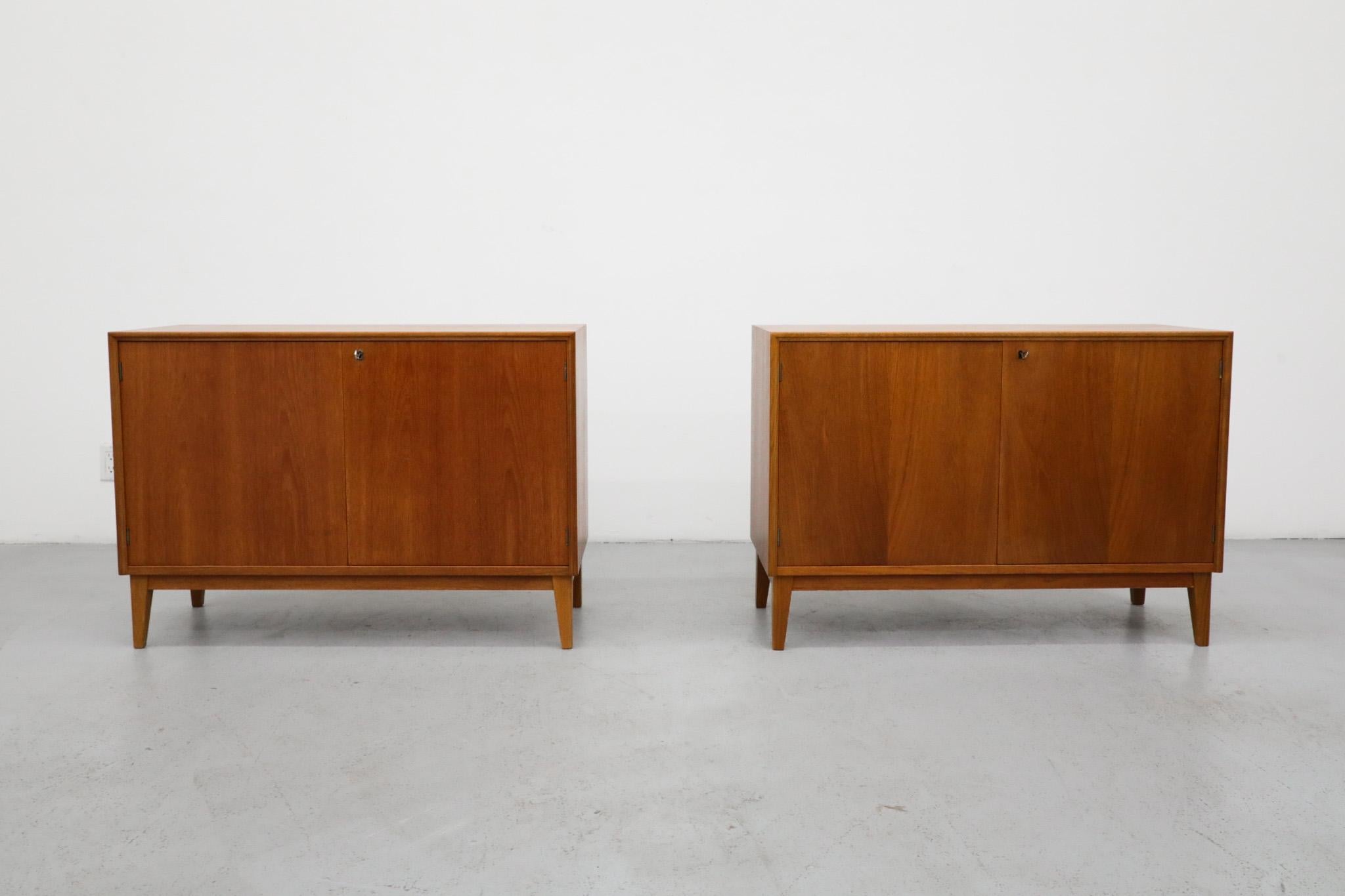 Mid-Century Modern Mid-Century Ry Møbler Style Danish Teak Storage Cabinets with Interior Shelves For Sale