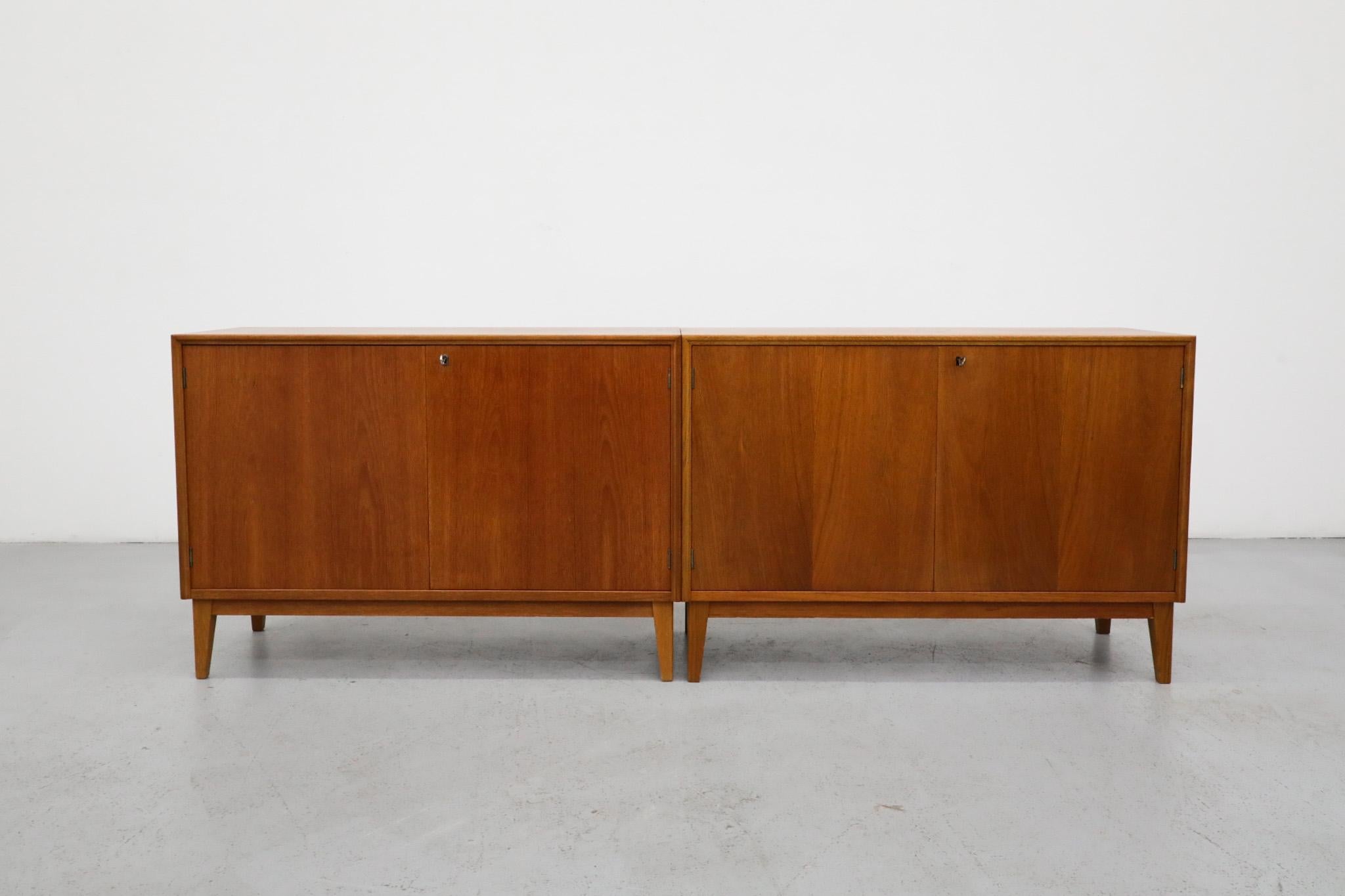 Mid-Century Ry Møbler Style Danish Teak Storage Cabinets with Interior Shelves For Sale 2