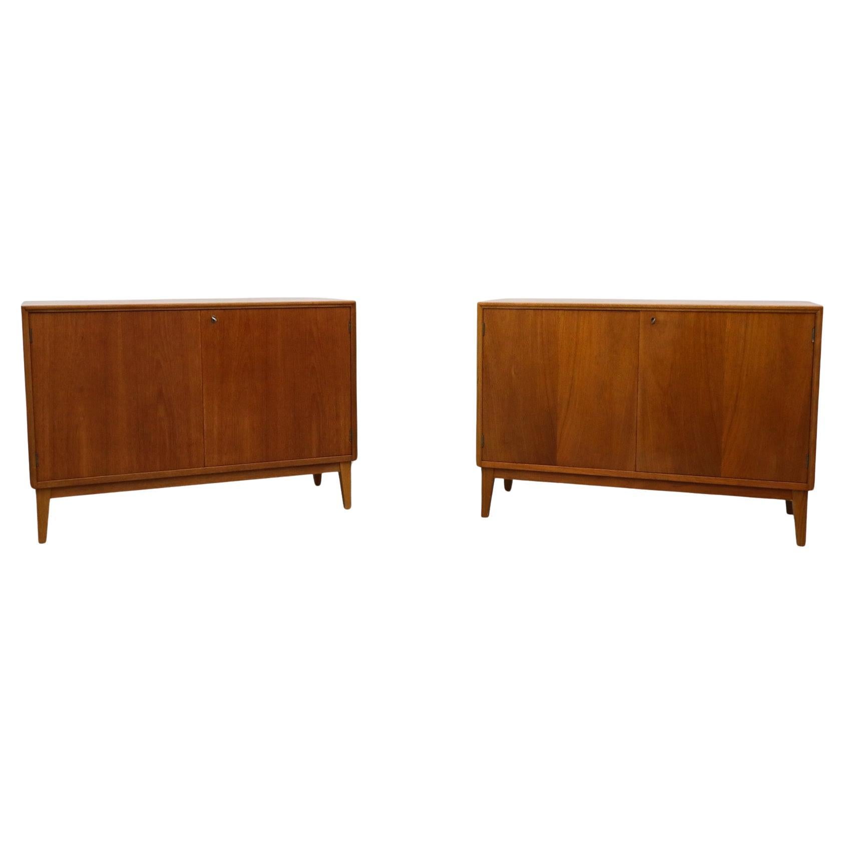 Mid-Century Ry Møbler Style Danish Teak Storage Cabinets with Interior Shelves For Sale