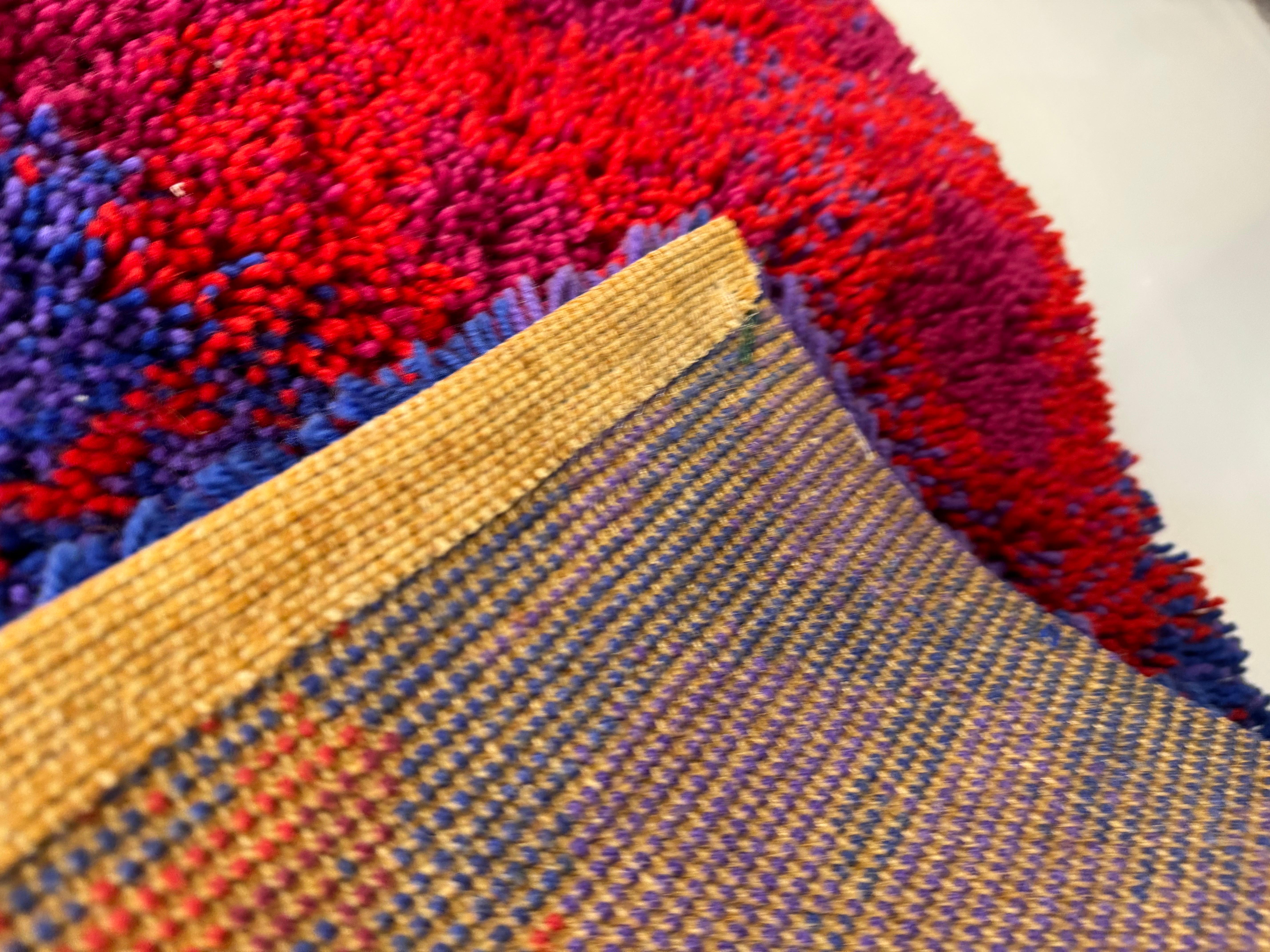 Mid-Century Rya Carpet, Swedish Rug, Colorful For Sale 6