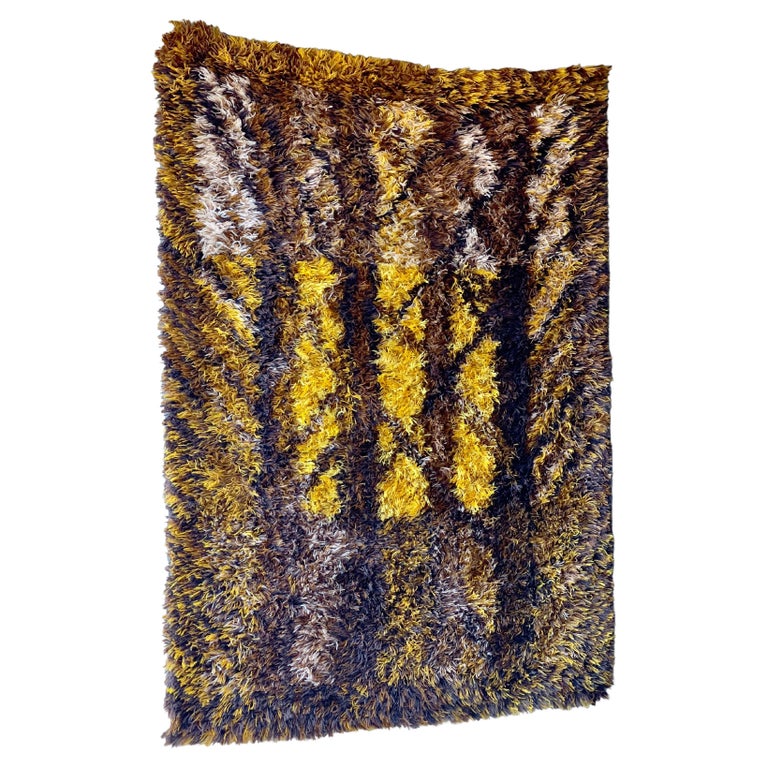 Rya Pyramid Rug Midcentury Rya Rug by Marianne Richter for Östergyllen in Sweden For ...