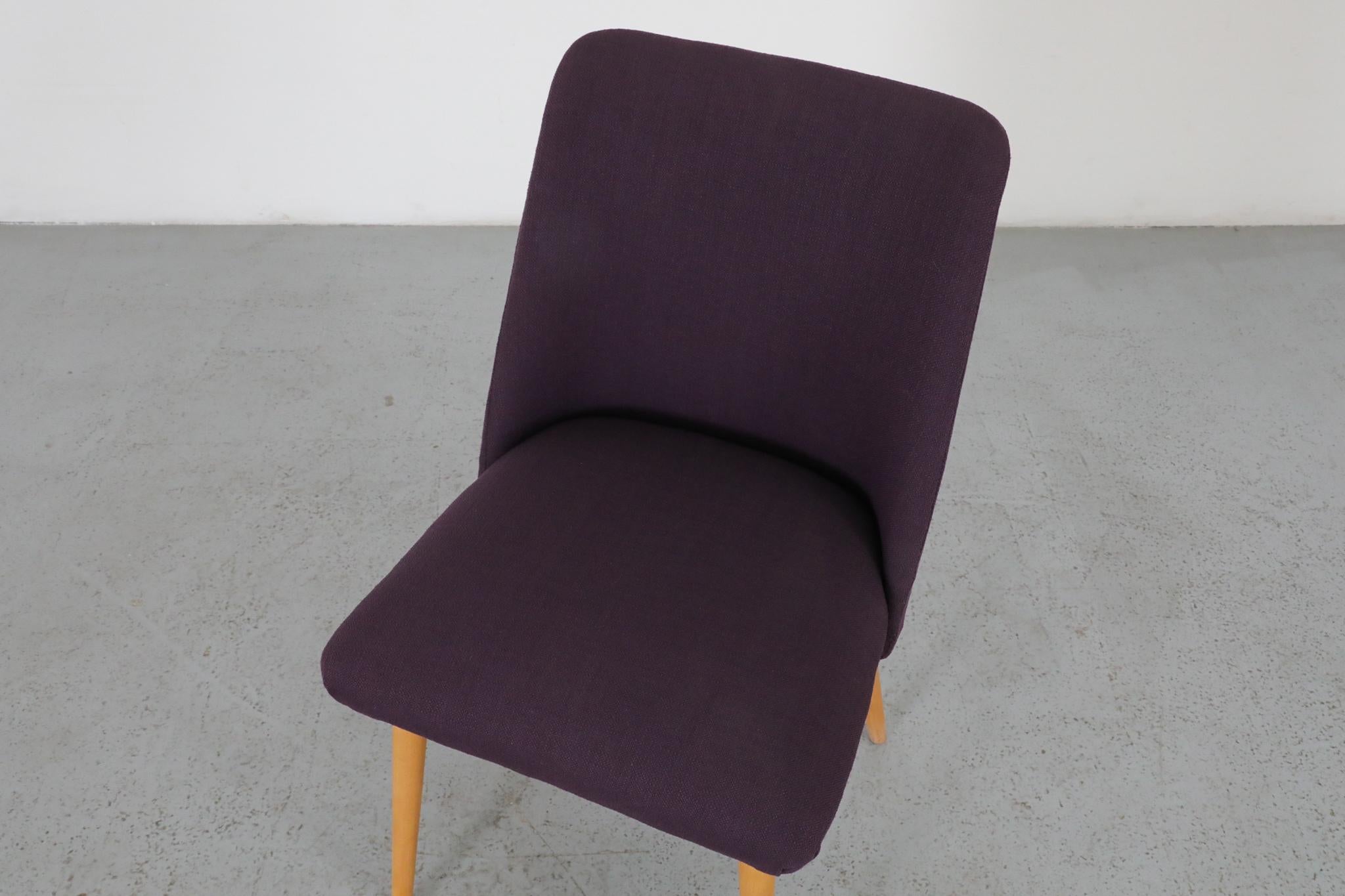 Mid-Century Saarinen Style Cocktail Chair with New Purple Upholstery For Sale 4
