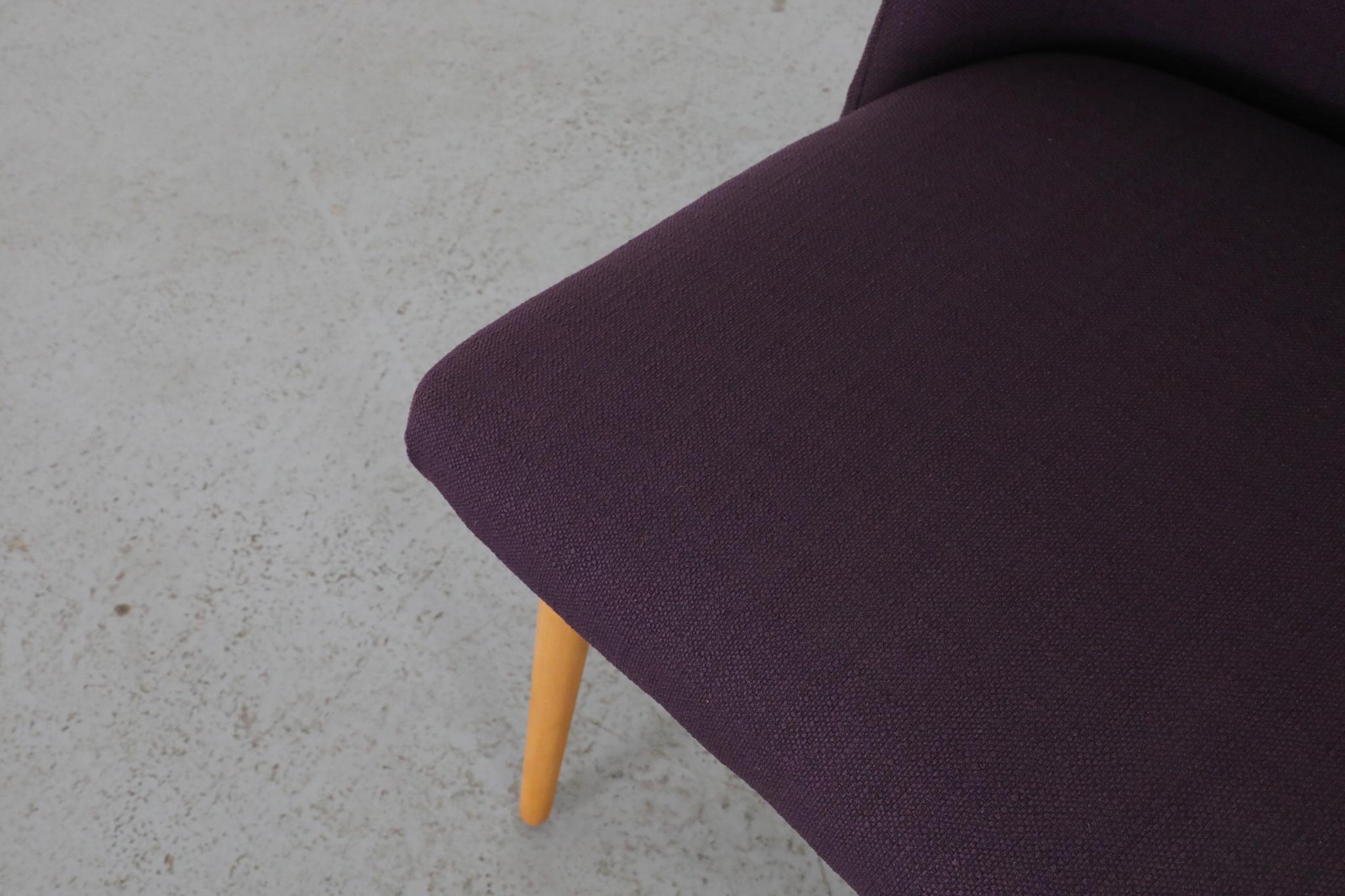 Mid-Century Saarinen Style Cocktail Chair with New Purple Upholstery For Sale 6