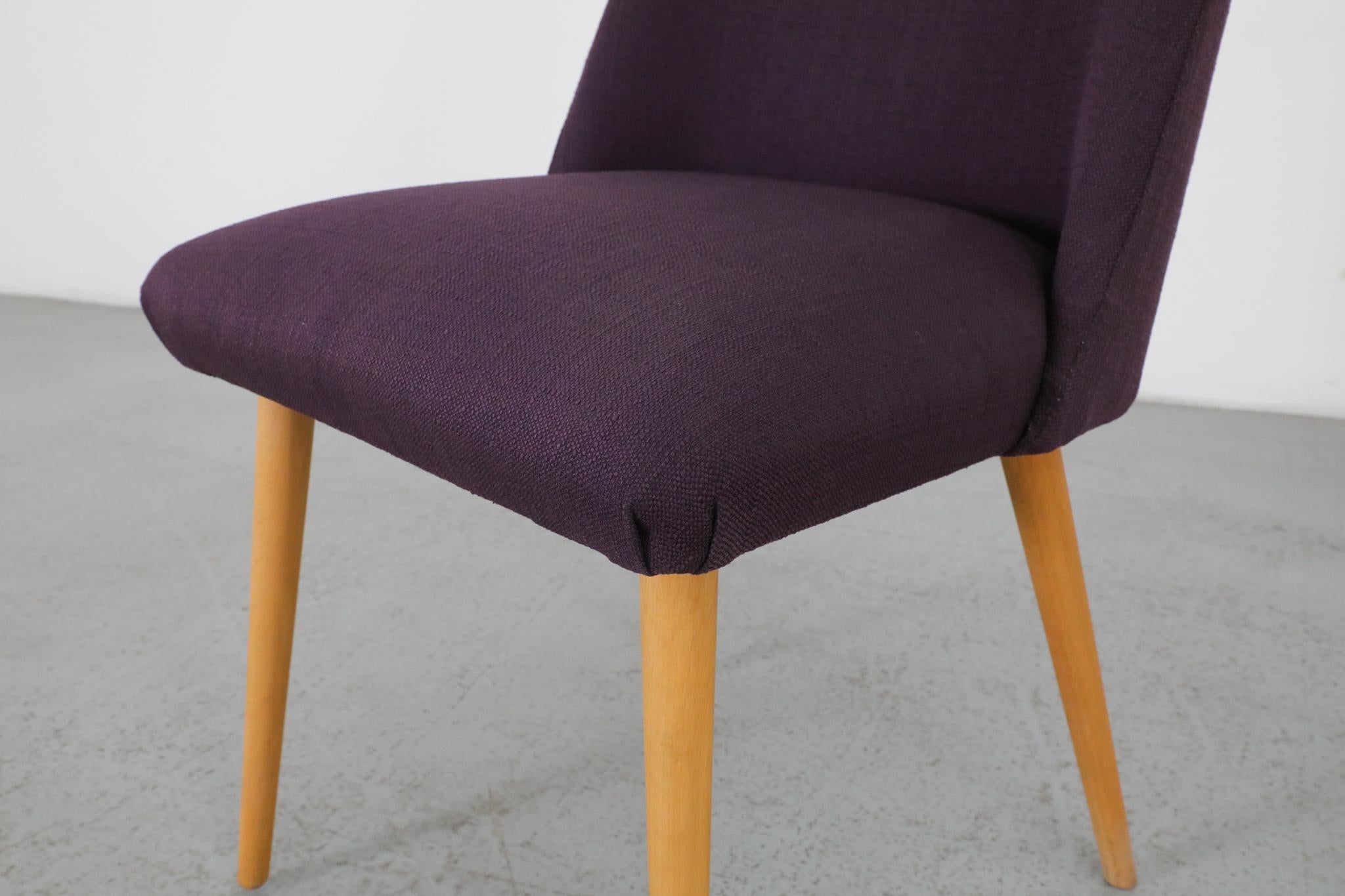 Mid-Century Saarinen Style Cocktail Chair with New Purple Upholstery For Sale 7