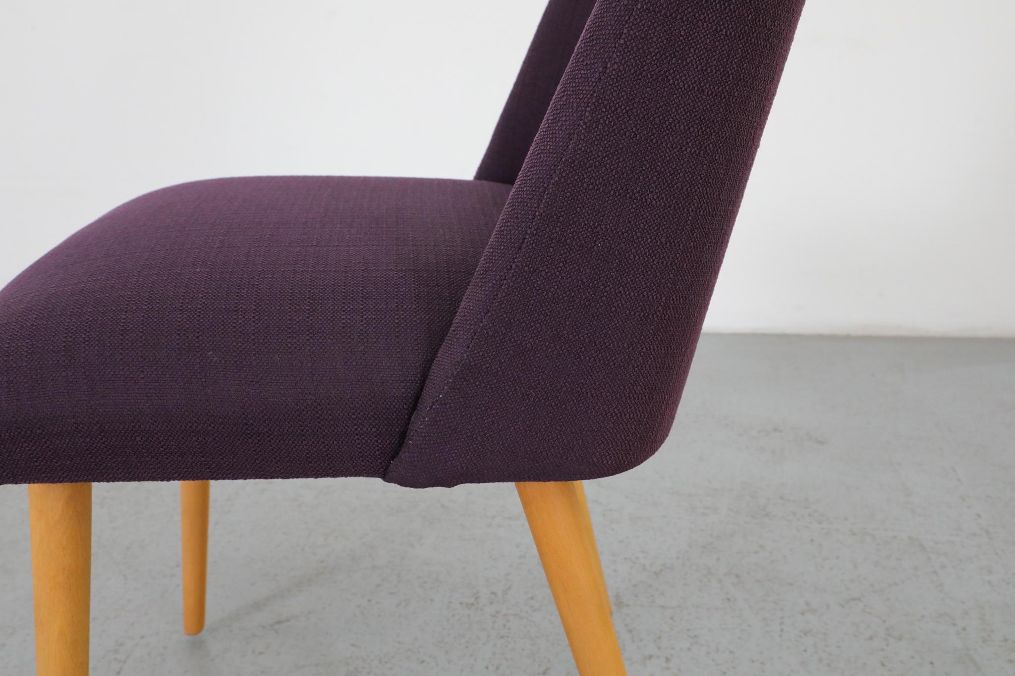 Mid-Century Saarinen Style Cocktail Chair with New Purple Upholstery For Sale 8