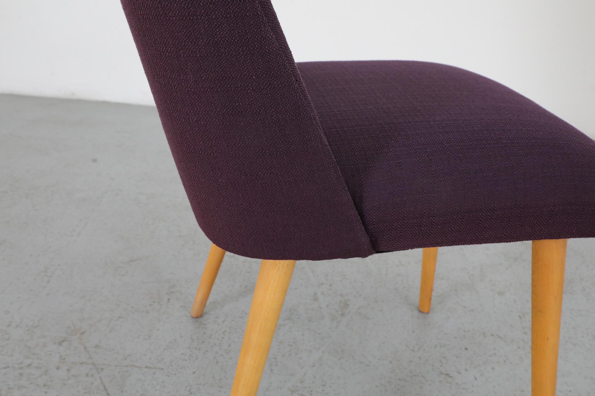 Mid-Century Saarinen Style Cocktail Chair with New Purple Upholstery For Sale 10