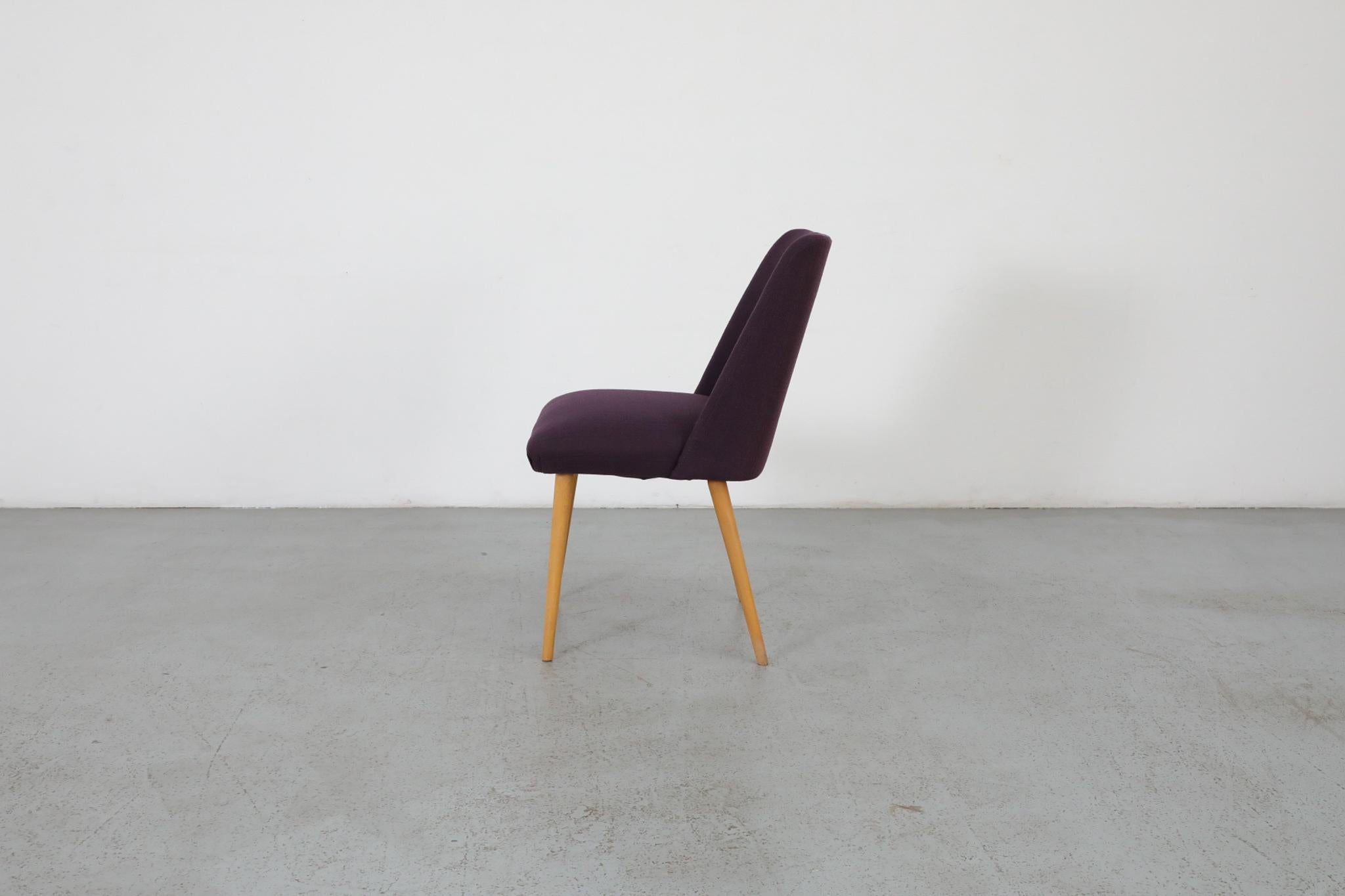 Slovak Mid-Century Saarinen Style Cocktail Chair with New Purple Upholstery For Sale