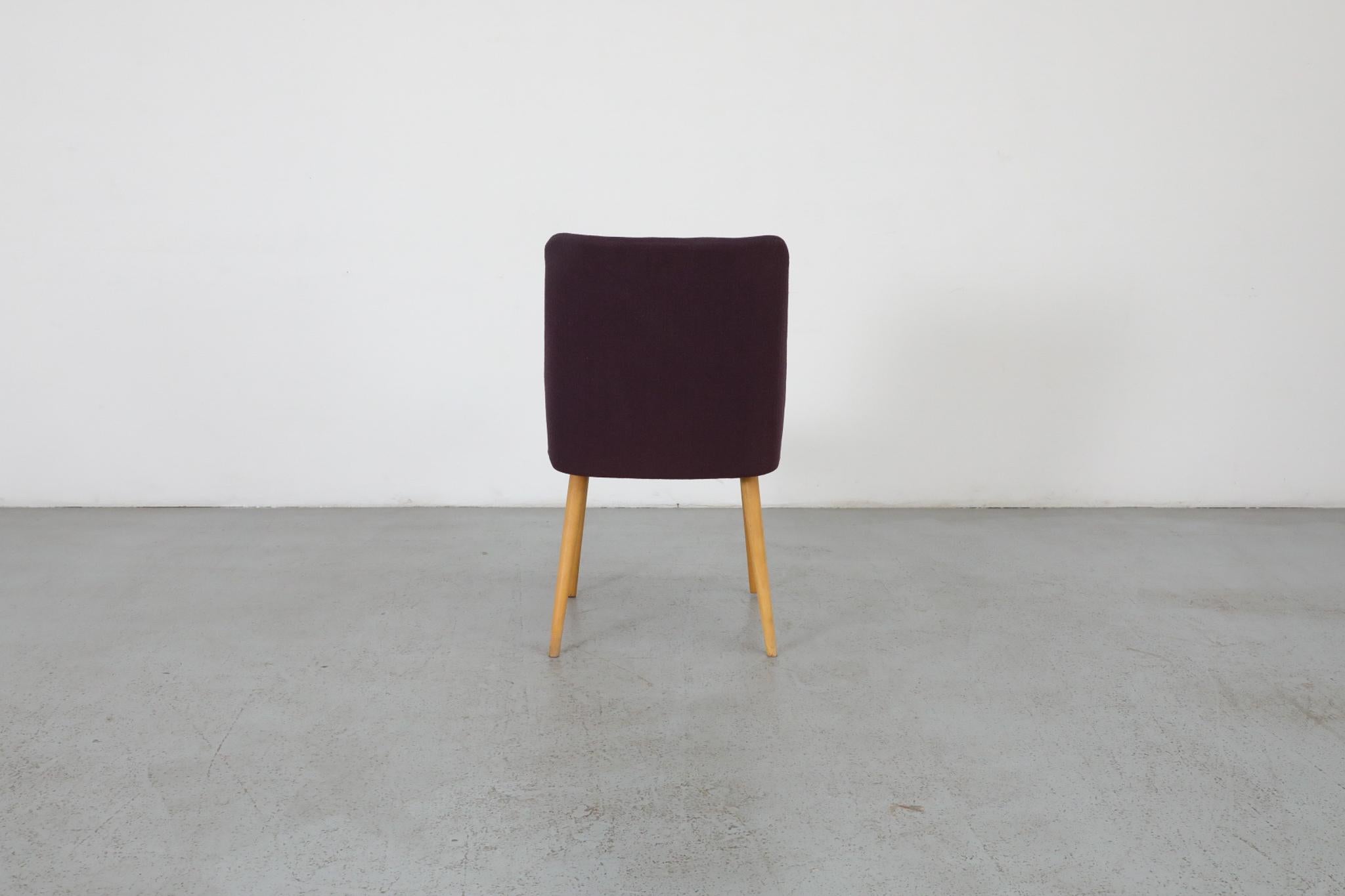 20th Century Mid-Century Saarinen Style Cocktail Chair with New Purple Upholstery For Sale