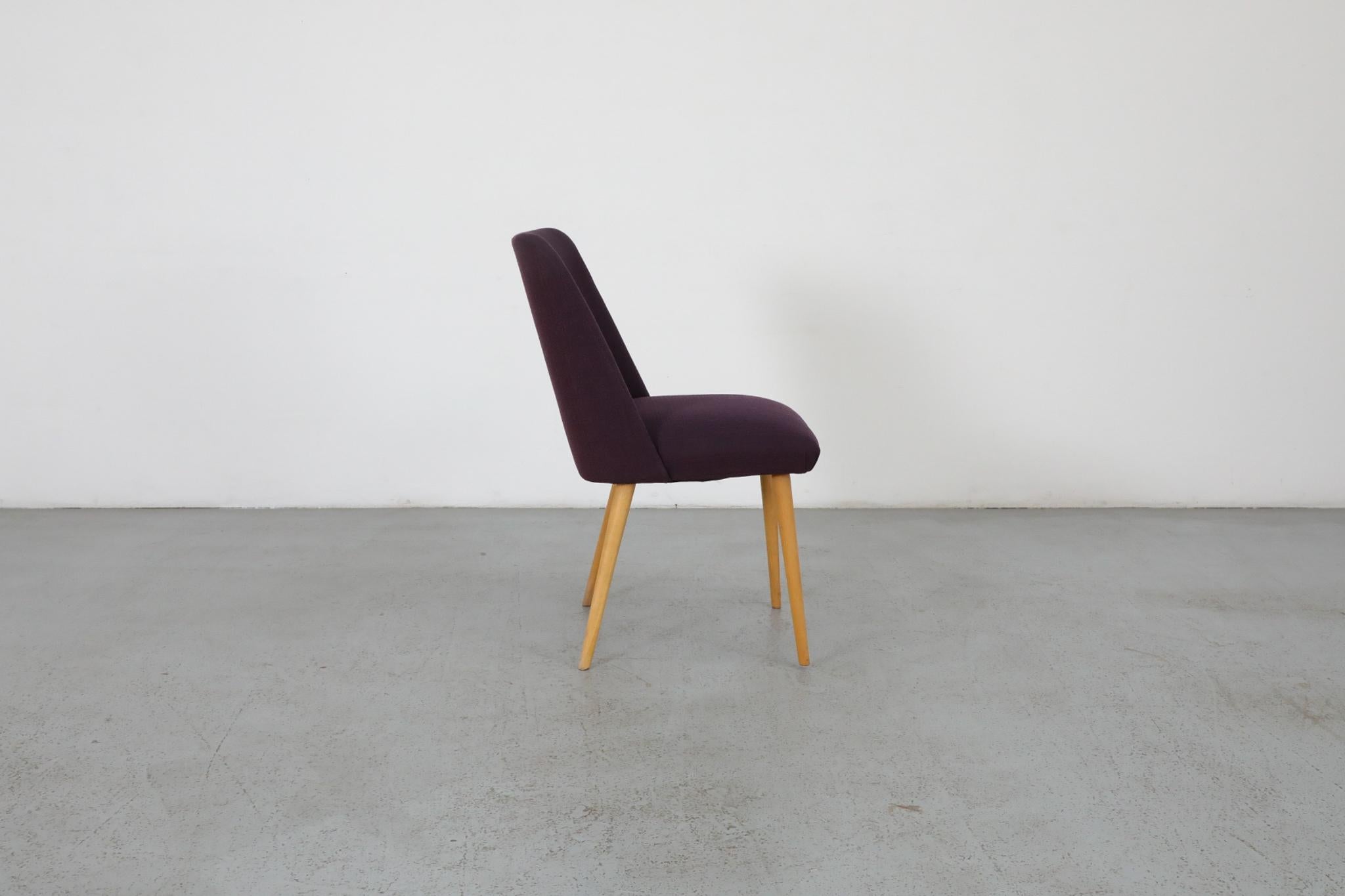 Mid-Century Saarinen Style Cocktail Chair with New Purple Upholstery For Sale 1