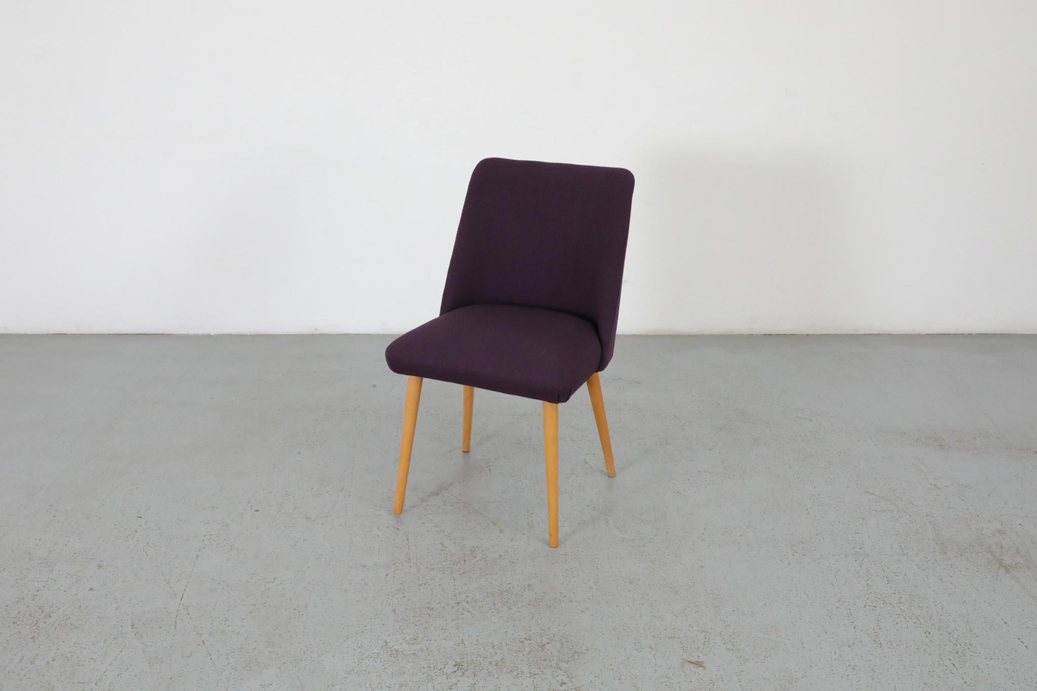 Mid-Century Saarinen Style Cocktail Chair with New Purple Upholstery For Sale 2