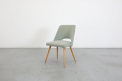 Mid-Century Saarinen Style Dining or Cocktail Chair in Light Teal Velvet
