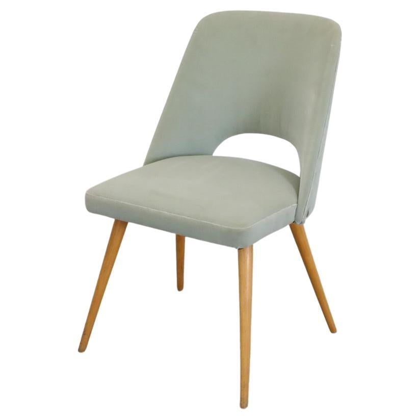 Mid-Century Saarinen Style Dining or Cocktail Chair in Light Teal Velvet For Sale