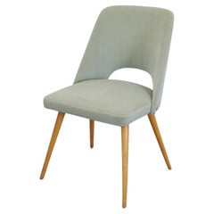 Sedia da pranzo o da cocktail in stile Saarinen di metà secolo in velluto verde acqua
