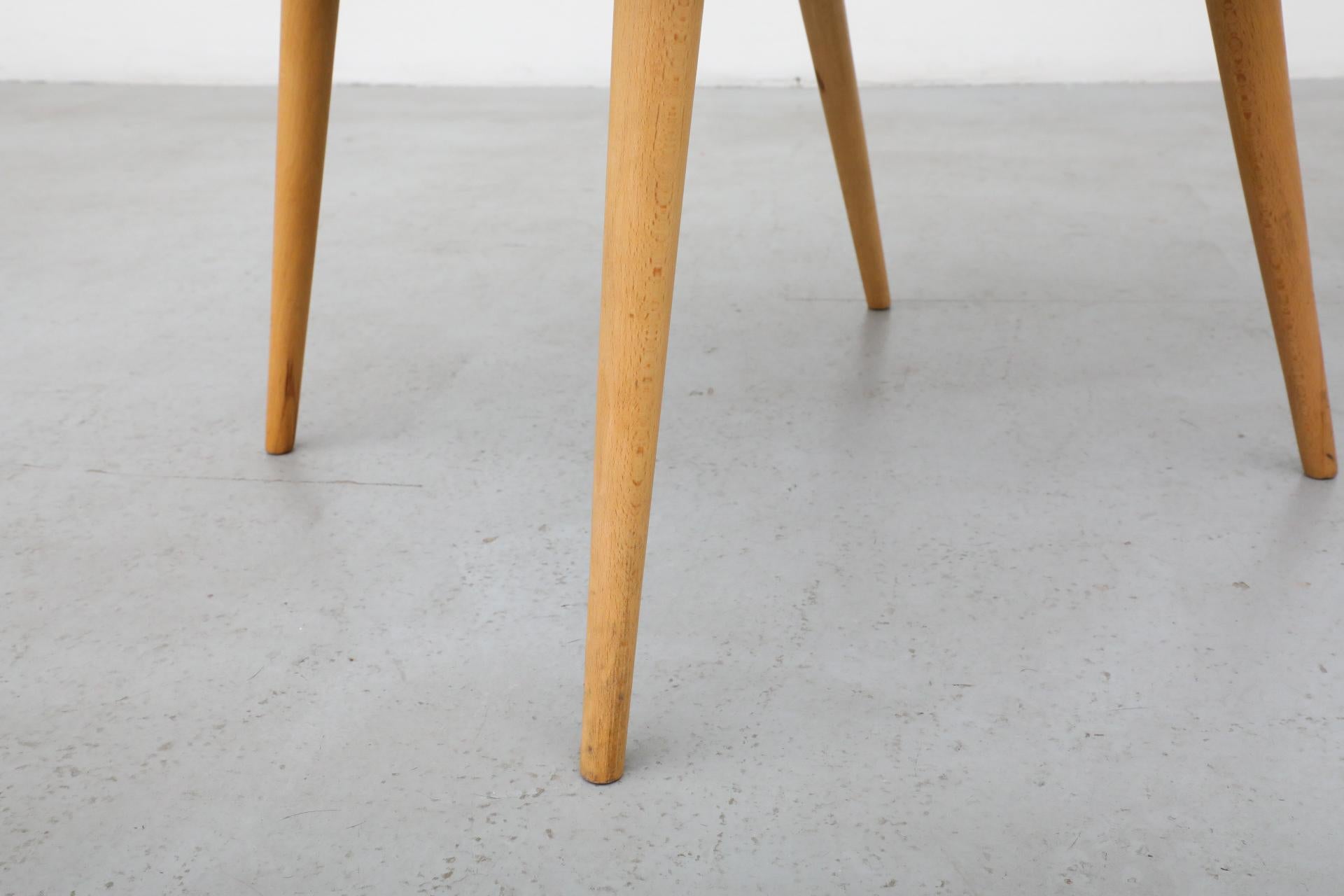 Mid-Century Saarinen Style Navy Upholstered Cocktail Chair with Birch Legs For Sale 6