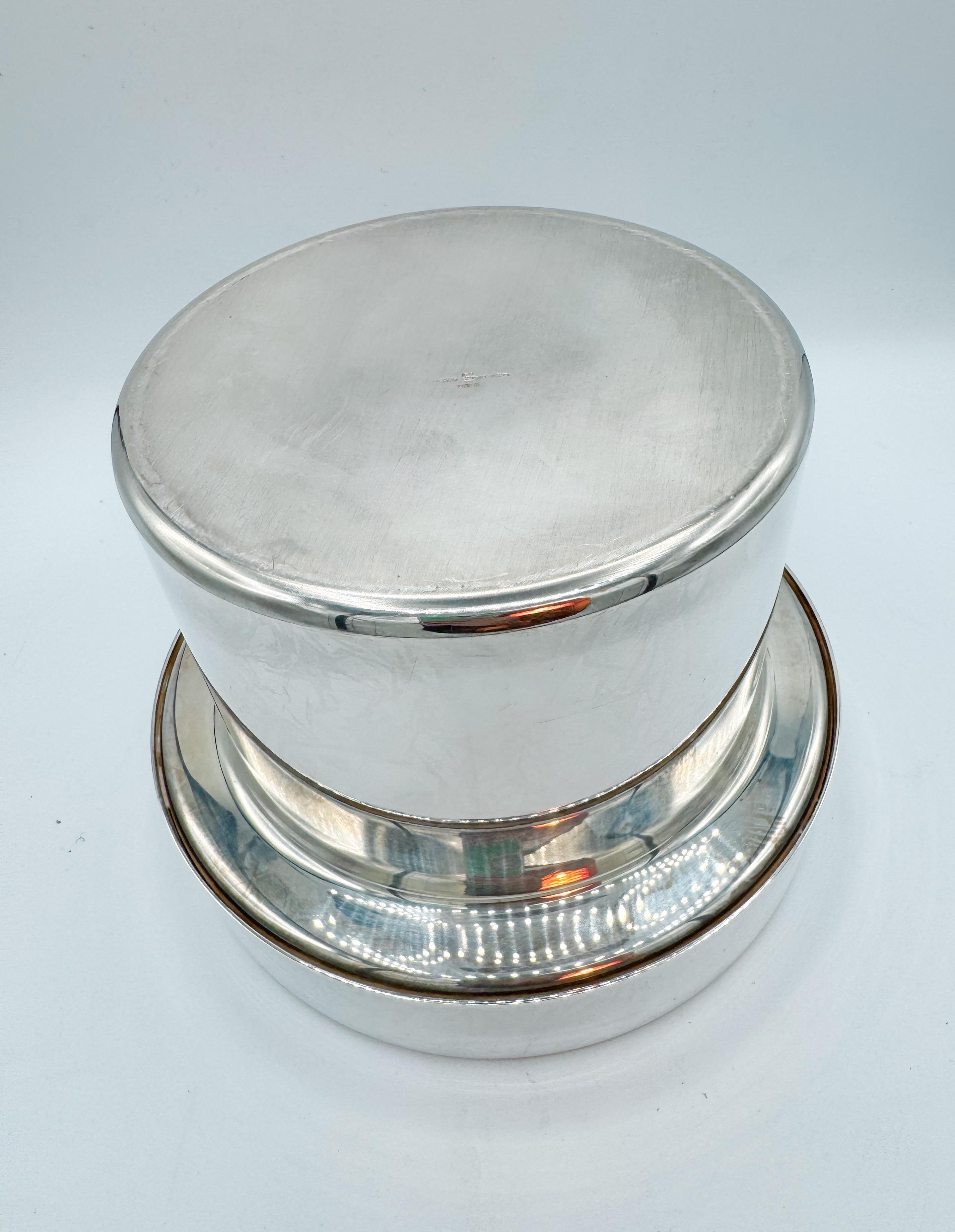 Mid-Century moderno Scaldabicchieri Sabattini di metà secolo placcato in argento, Italia, anni '70 in vendita