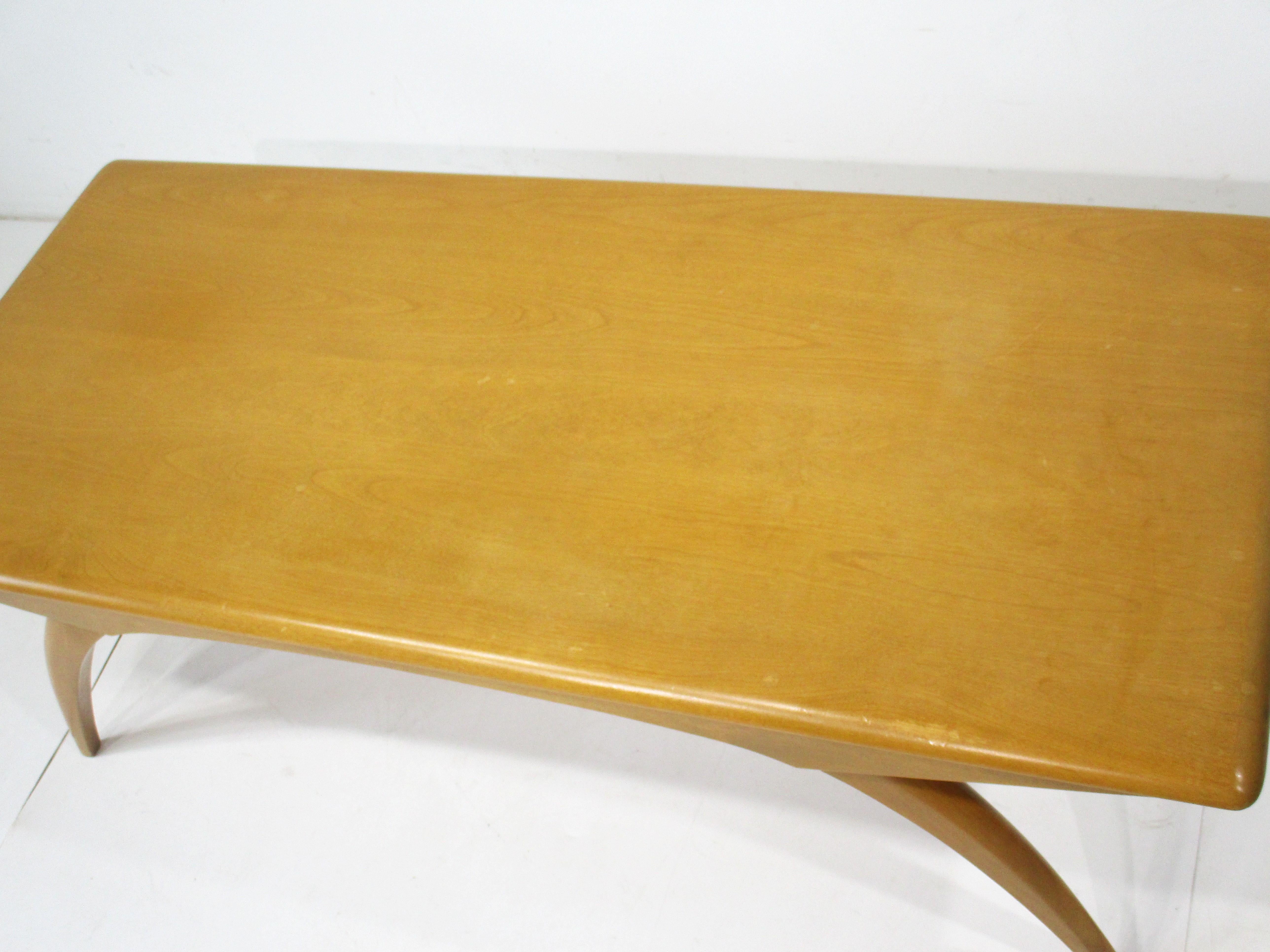 20th Century Heywood Wakefield Mid Century Saber Leg Coffee Table by Leo Jiranek