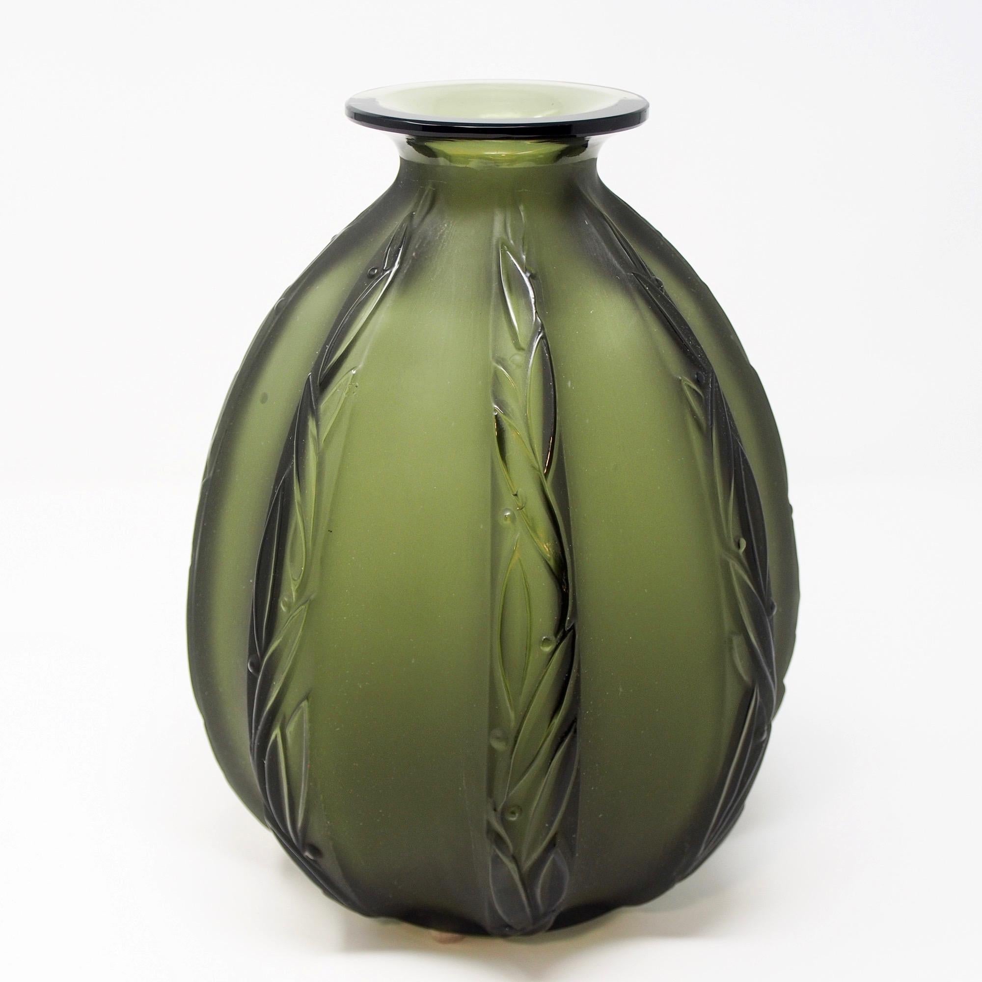 French Midcentury Sabino Art Glass Vase For Sale