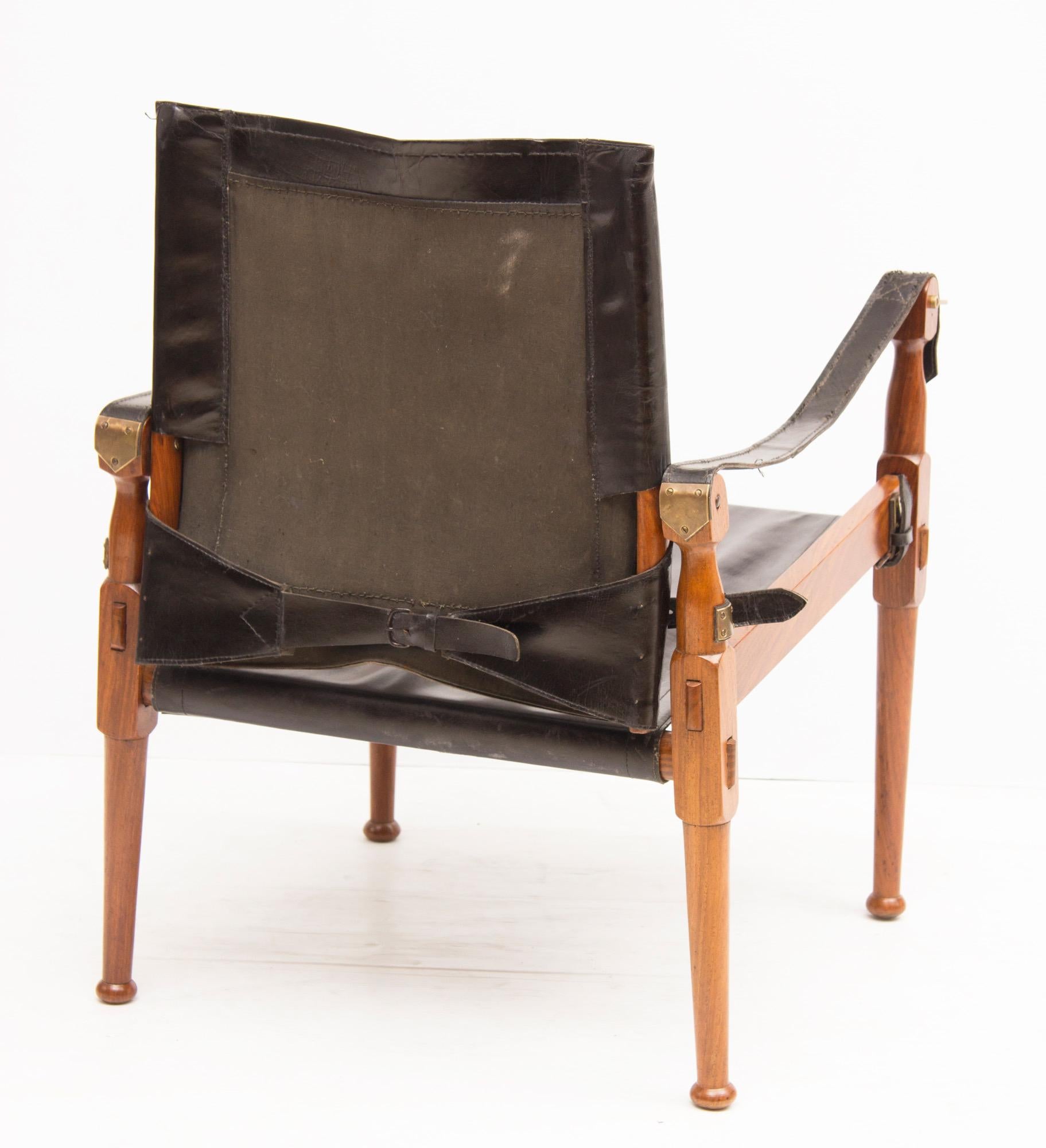 Midcentury Safari Chair by M. Hayat & Brothers For Sale 2