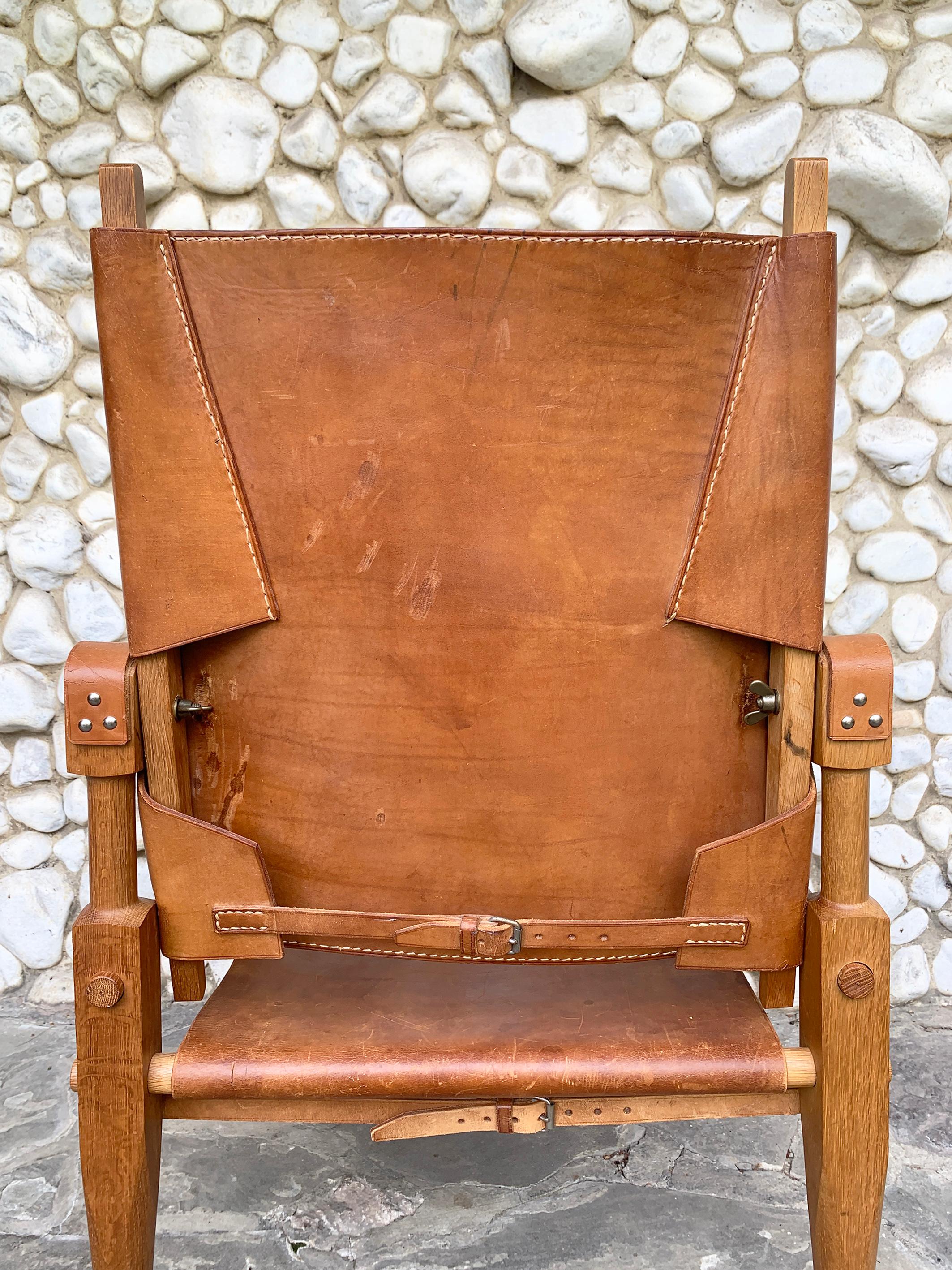 Mid-Century Safari Chair in Leather by Wilhelm Kienzle for Wohnbedarf Zürich 6