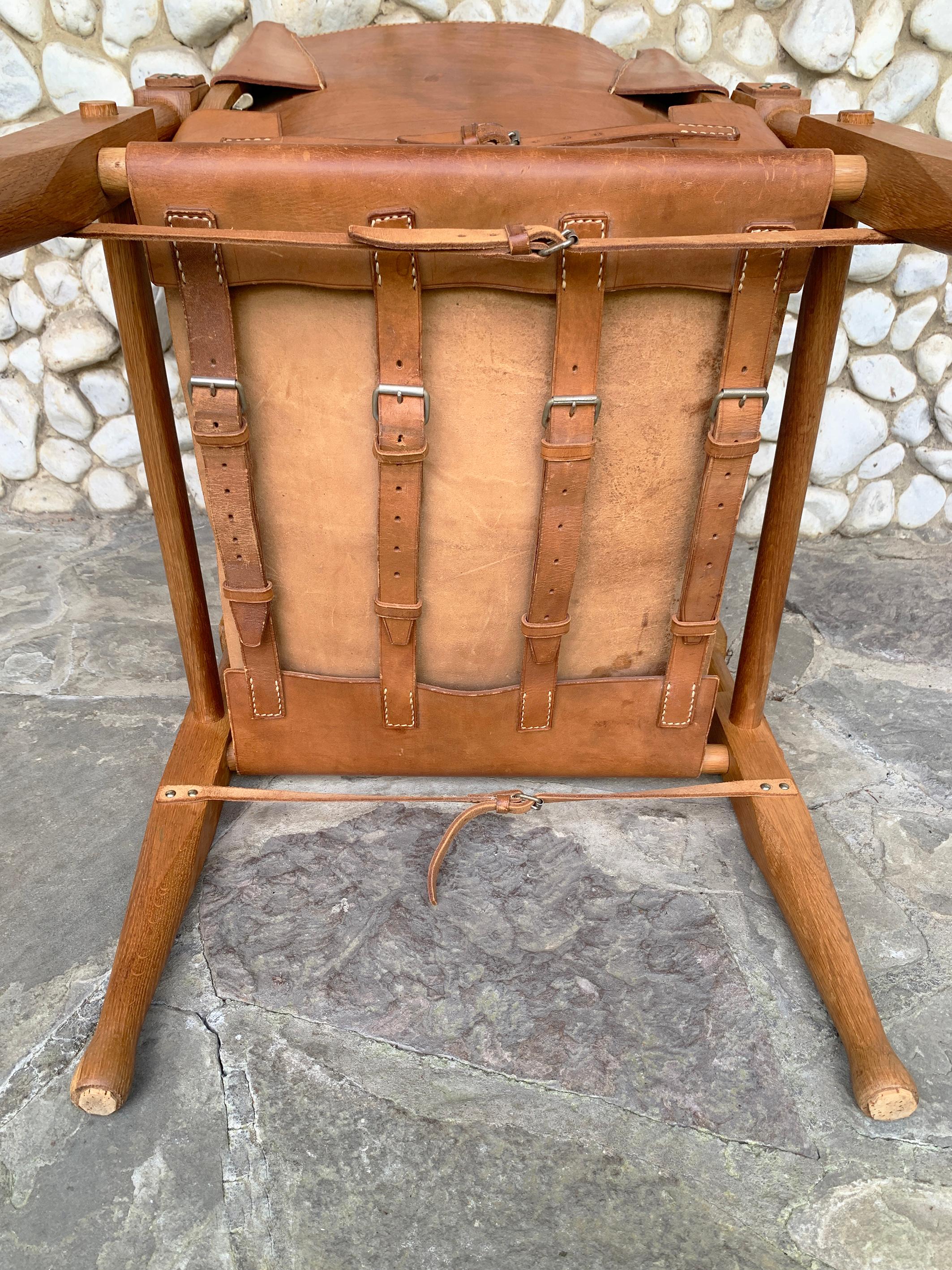 Mid-Century Safari Chair in Leather by Wilhelm Kienzle for Wohnbedarf Zürich 7