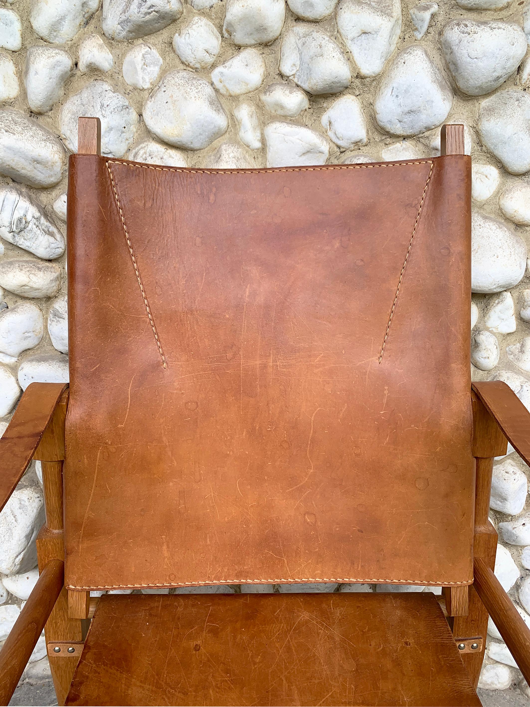 Mid-Century Safari Chair in Leather by Wilhelm Kienzle for Wohnbedarf Zürich 3
