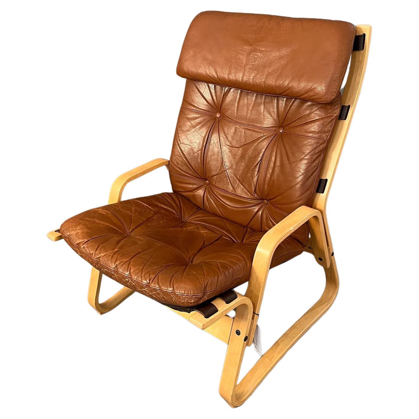 Mid century Safari lounge, leather chair