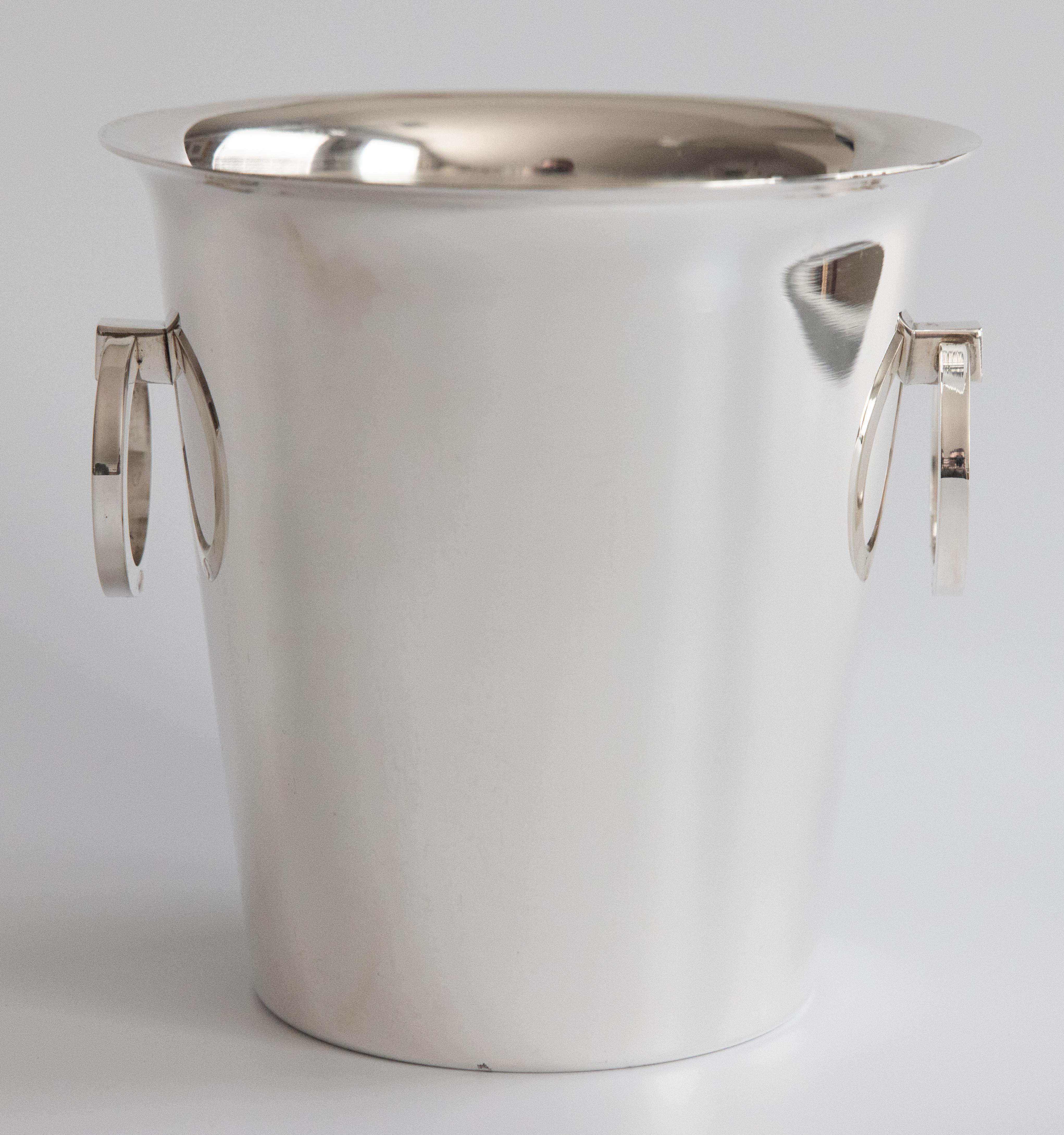 Mid Century Saint Medard French Silver Plate Champagne Bucket & Ice Bucket For Sale 5